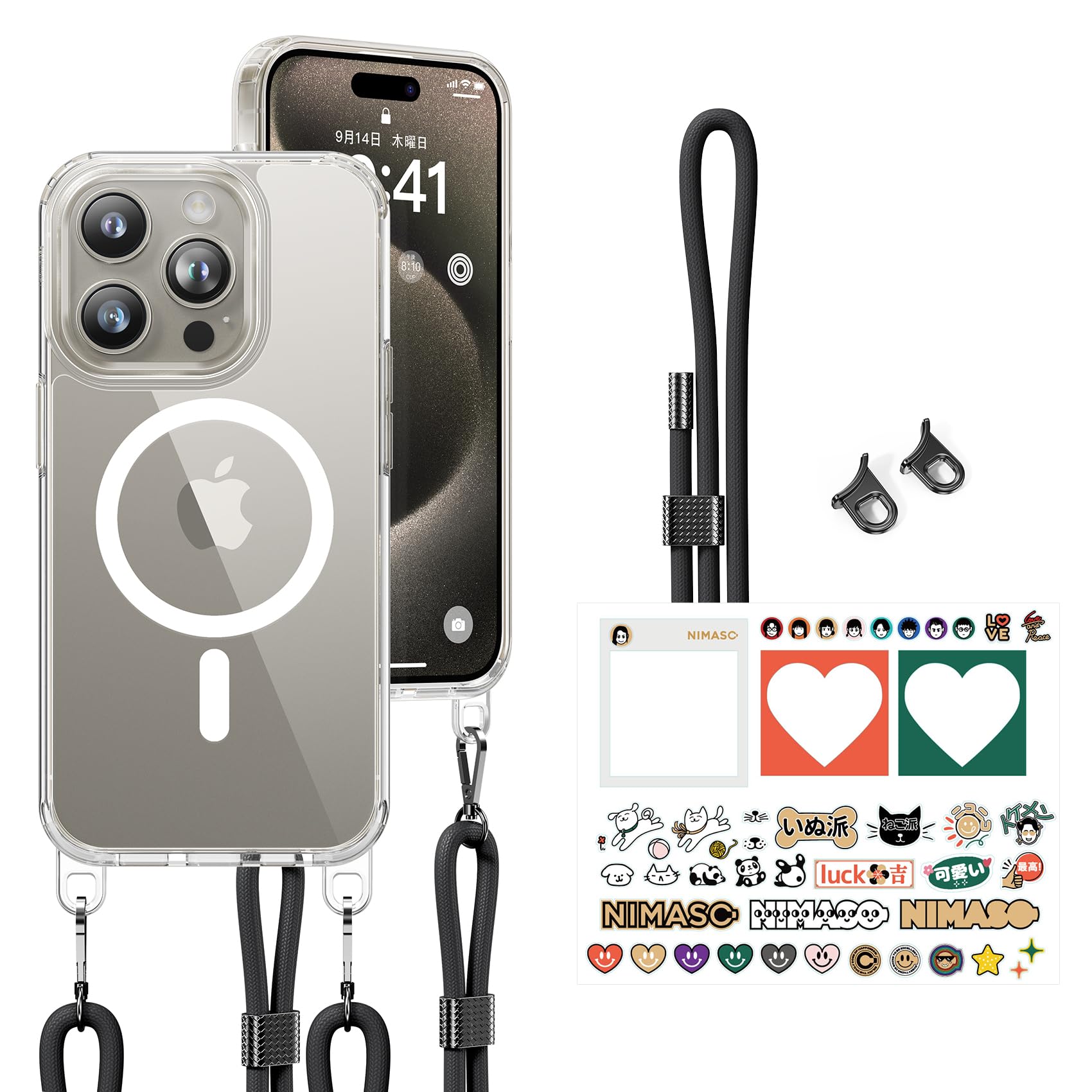 Amazon.co.jp: NIMASO iPhone 15pro 用 ケース ショルダー