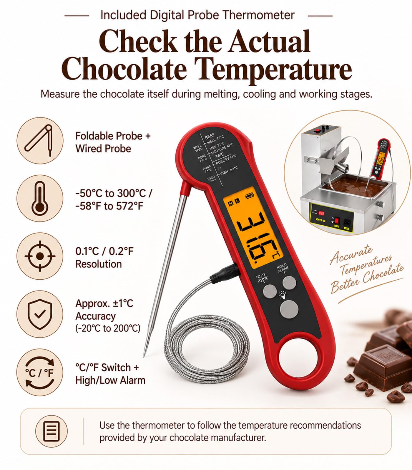 Macchina per miscelare e sciogliere Il Cioccolato 220V-8L