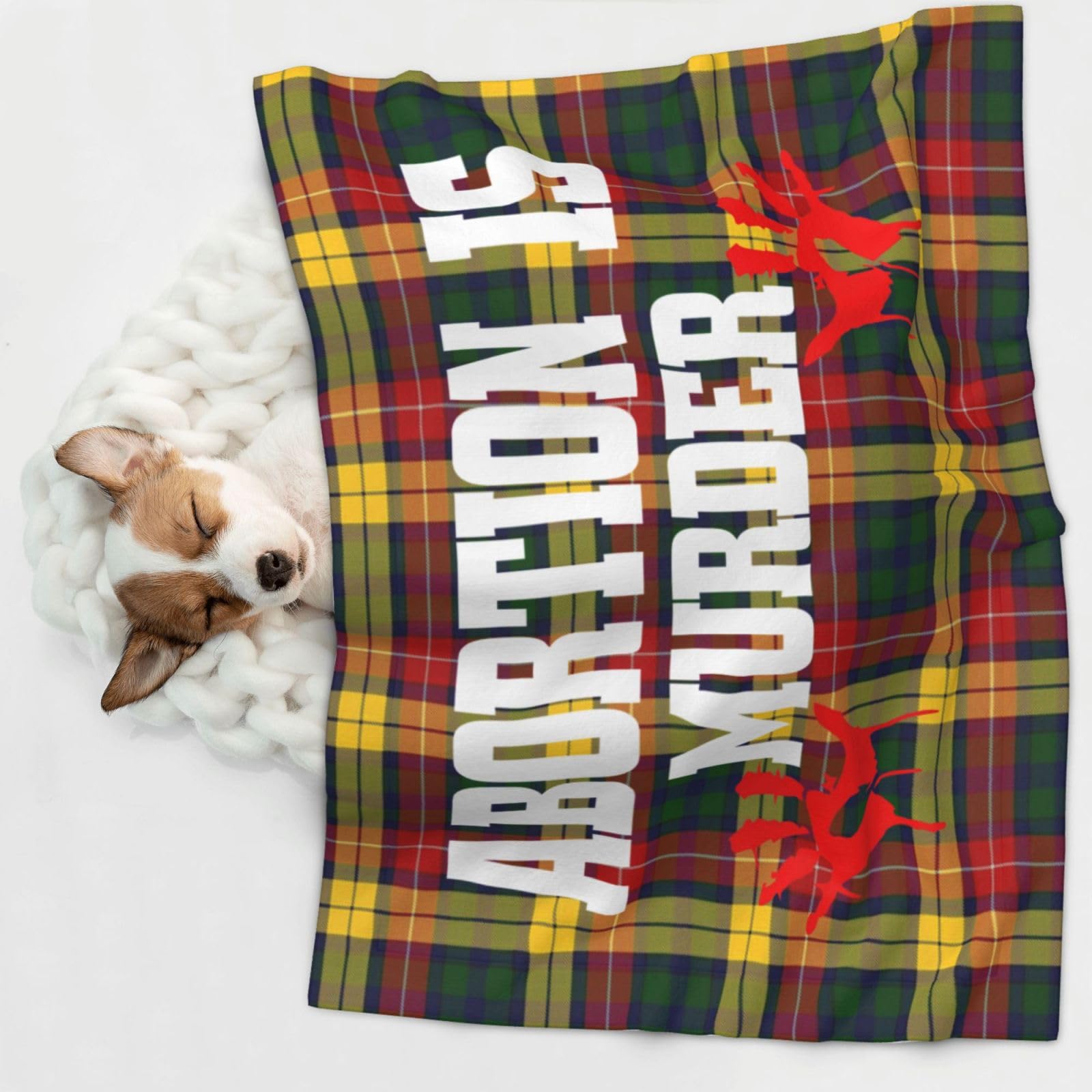 Abortion is Murder Soft and Cozy Pet Blanket for Dogs and Cats - Versatile and Comfortable Medium
