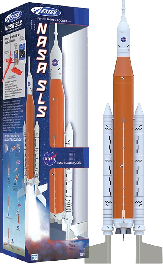 Estes 2206 NASA SLS Flying-Rocket-Building Kit, Beginner Replica Flying-Rocket-Model Kit for Ages 10+