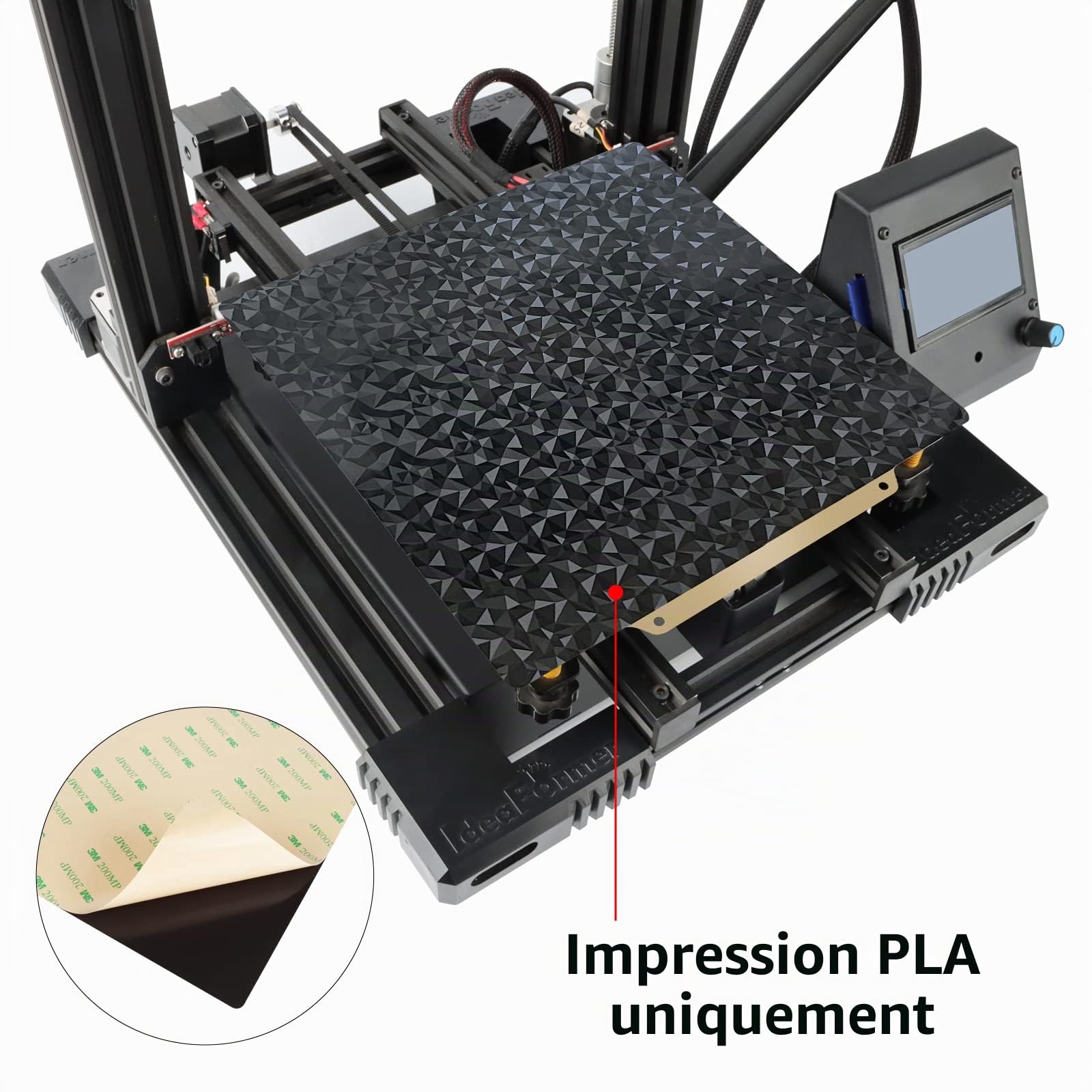 IdeaFormer Plateau d'impression 310x310mm double face texturé PEO+PEI plateaux magnétiques pour artillerie SW-X1,SW-X2,CR-10,CR-10S,CR-10S pro,CR-10 V2, V3, Tevo Tornado, Nereus, Anet A8 De plus, E12
