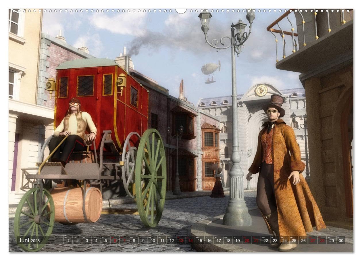 Steampunk Träume (hochwertiger Premium Wandkalender 2026 DIN A2 quer), Kunstdruck in Hochglanz: Die zauberhafte Welt des Steampunk in 12 verträumten Bildern. (CALVENDO Kunst)