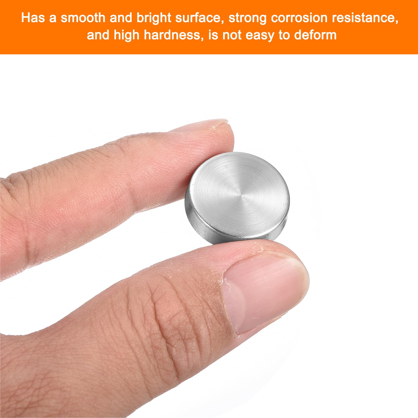 QUARKZMAN 24 Pcs Cache Vis Miroir, 304 Vis en Acier Inoxydable Capuchons Décoratifs, Vis Miroir Fixations pour Panneaux Publicitaires Matériel de Construction, Diamètre 20mm, Argent