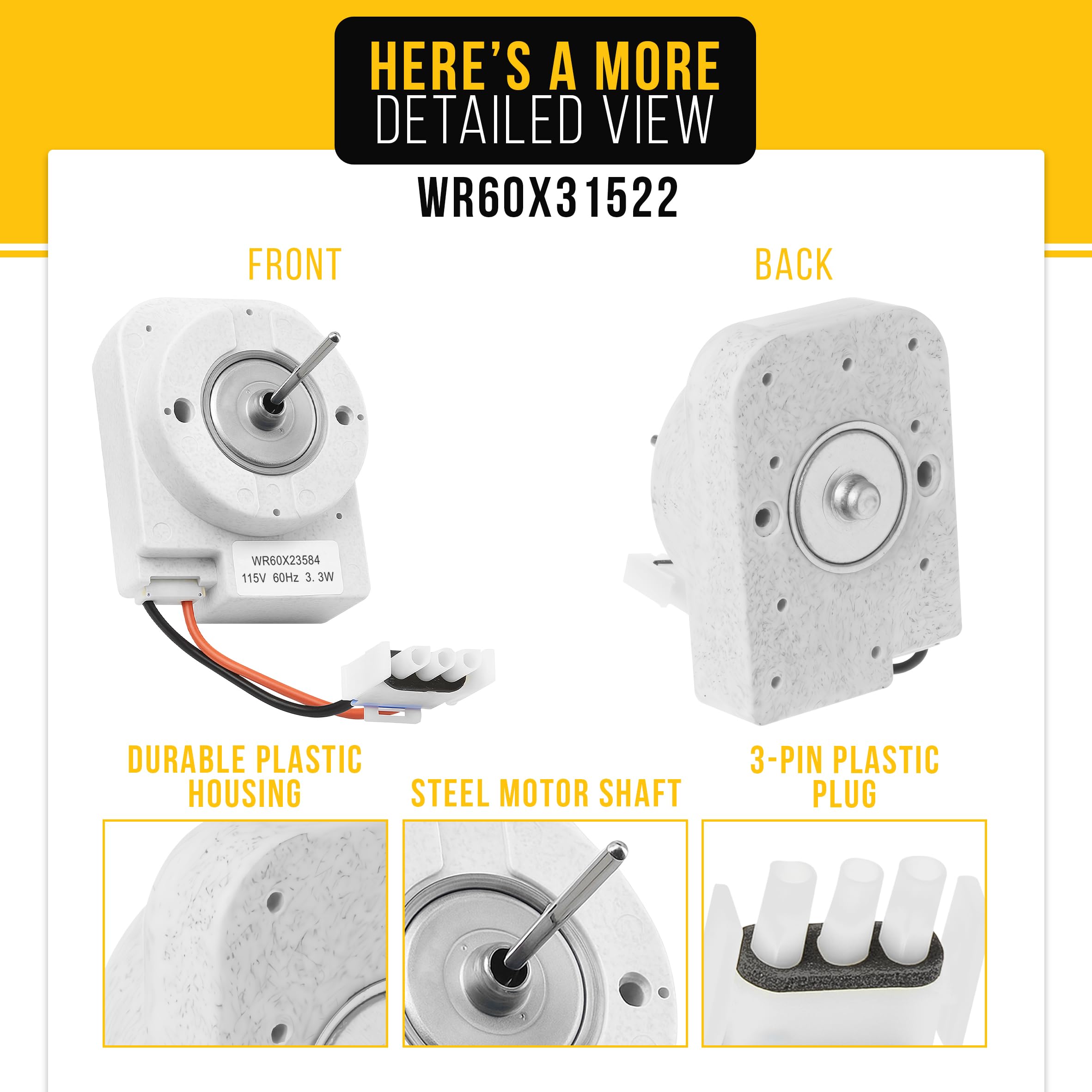 PartsBroz Silnik wentylatora parownika do Hotpoint HTH17CBB2RWW Wymiana silnika wentylatora parownika do lodówki