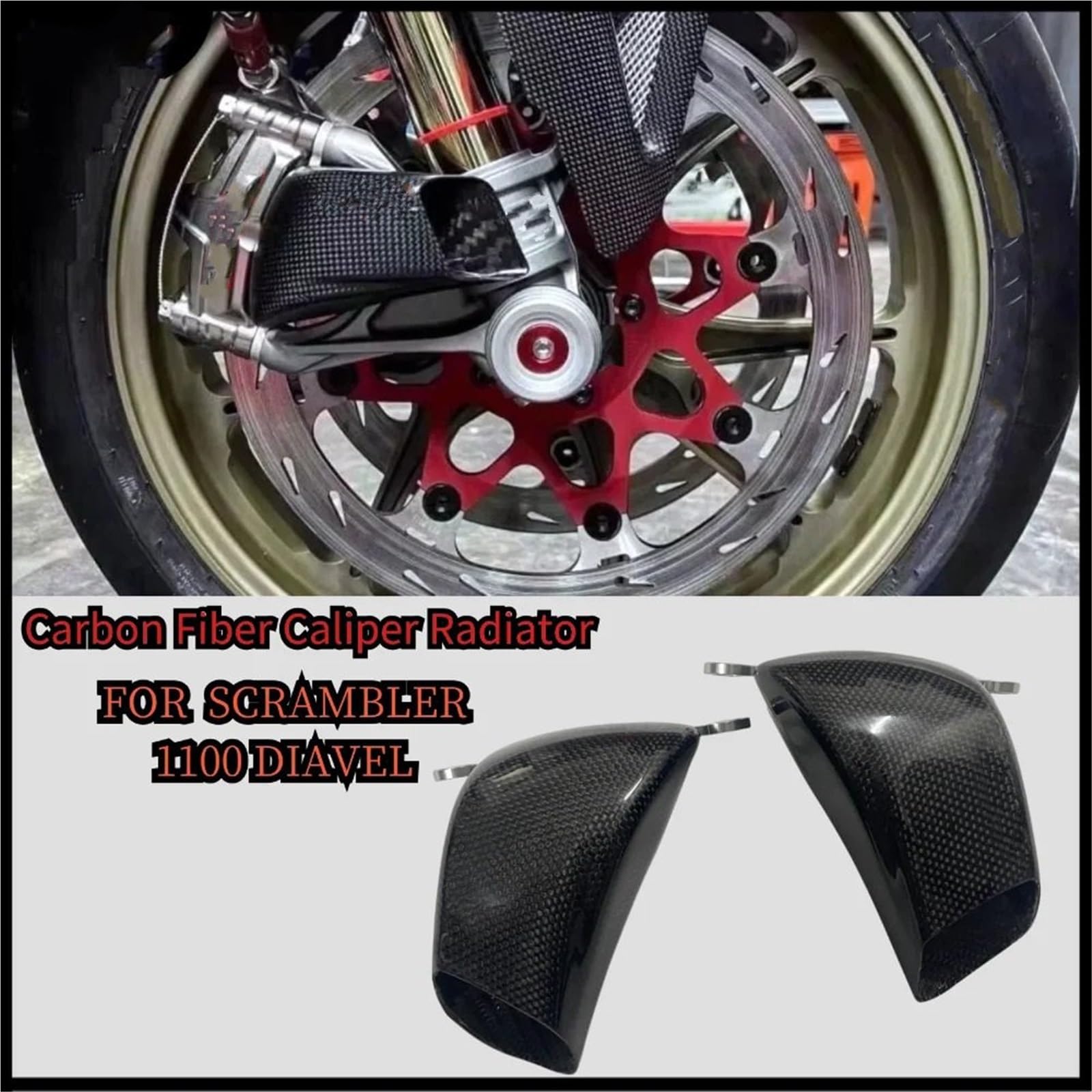 kanał powietrzny Pasuje do DUCATI Scrambler 1100 Hypermotard 950 / SP Diavel 1260 S Osłona kanału powietrznego chłodnicy zacisku osłona termiczna(Gloss)