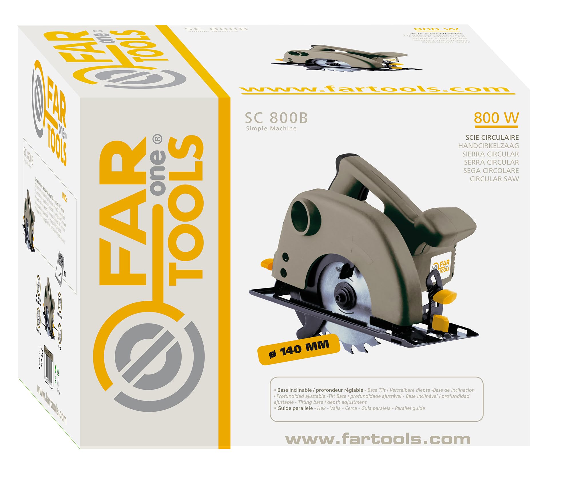 Fartools 115431 Sega Circolare Sc 800B, 230 V, Grigio