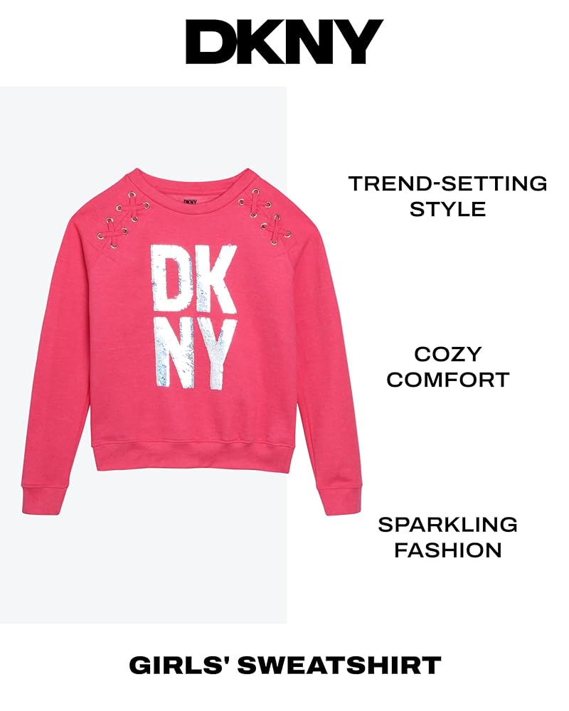 Amazon.com: DKNY Girls' Sweatshirt - Fleece Crewneck Amazon.com: DKNY Girls' Sweatshirt - Fleece Crewneck