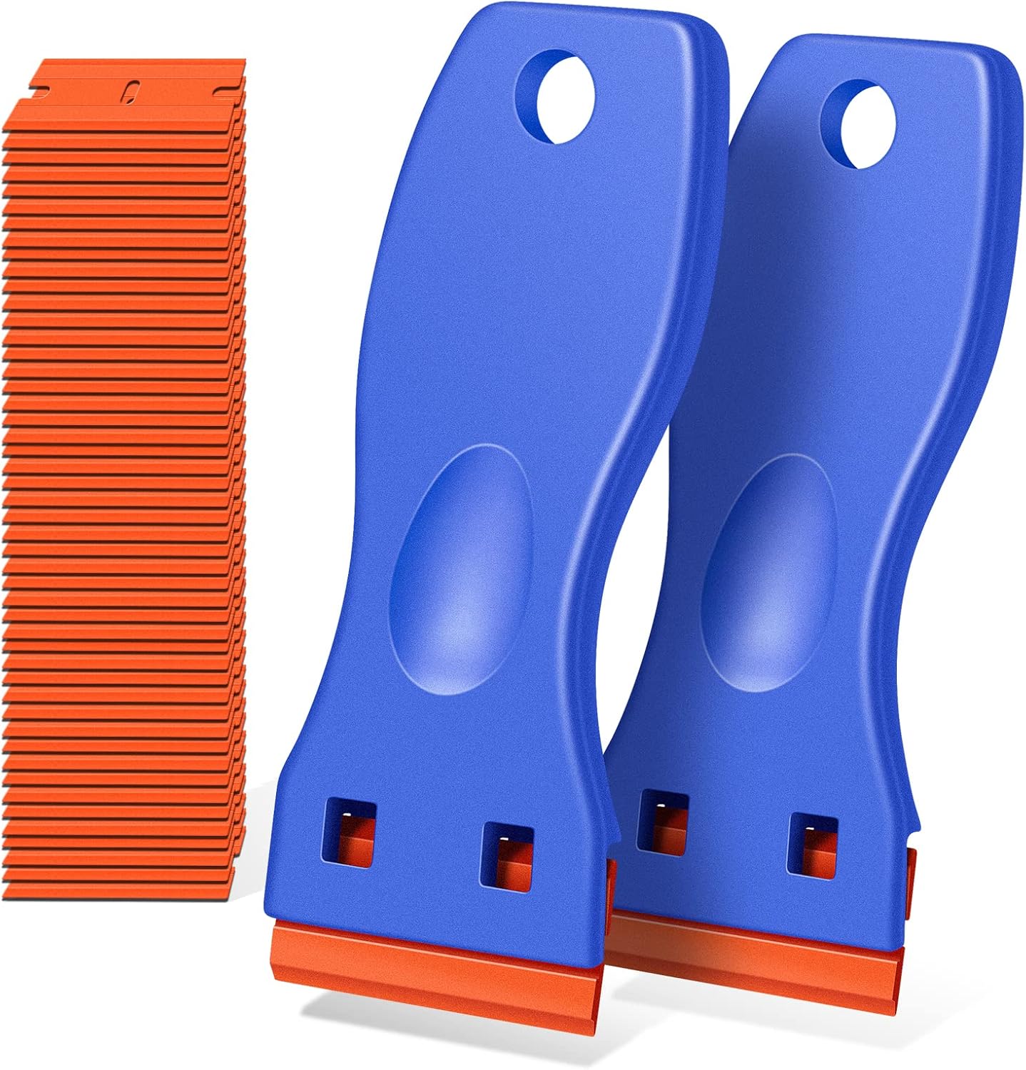 Plastic Razor Blade Scraper, 2 Pack Razor Scraper with 120 Pcs Razor