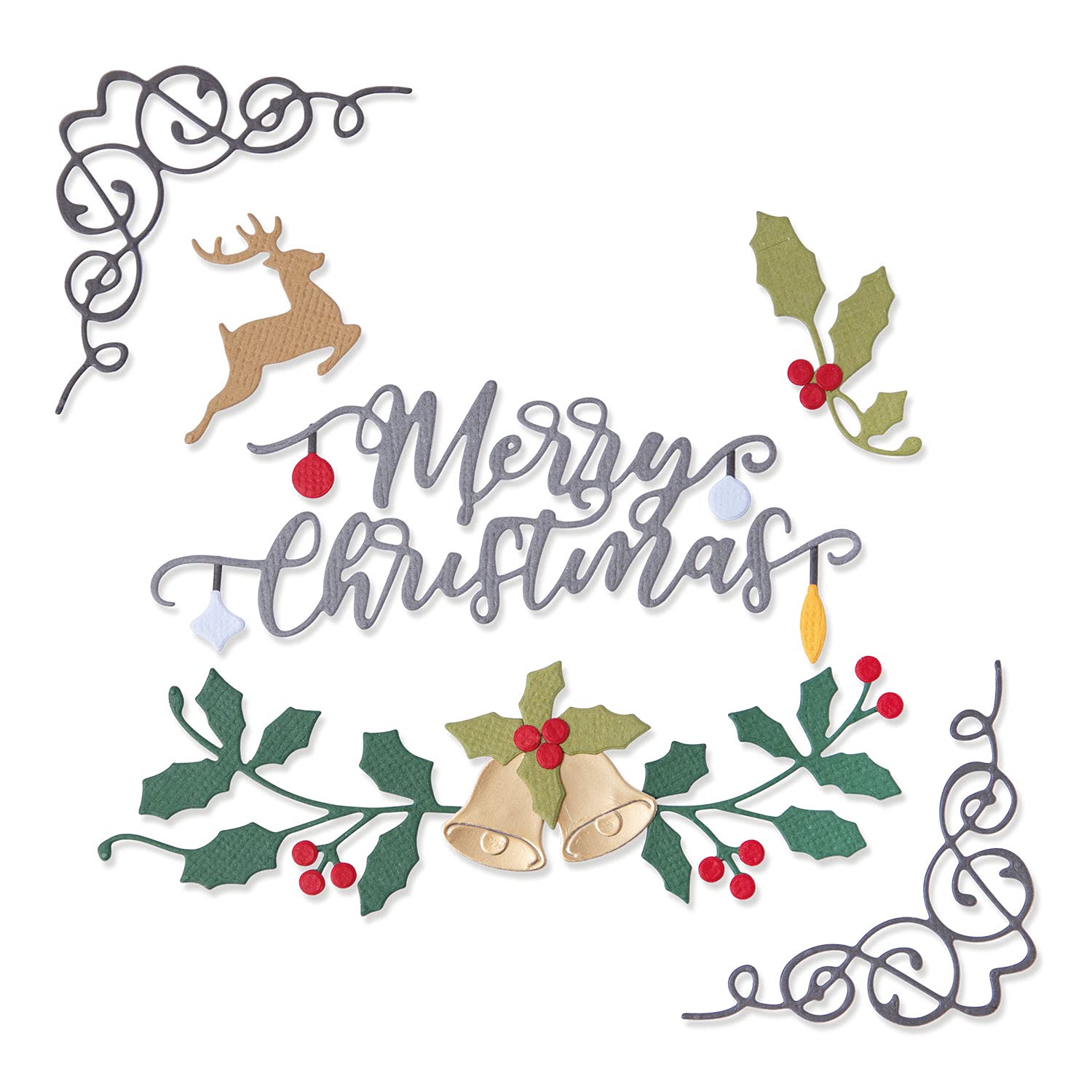 Sizzix Thinlits Die Set 10PK - Festive Elements, 664706