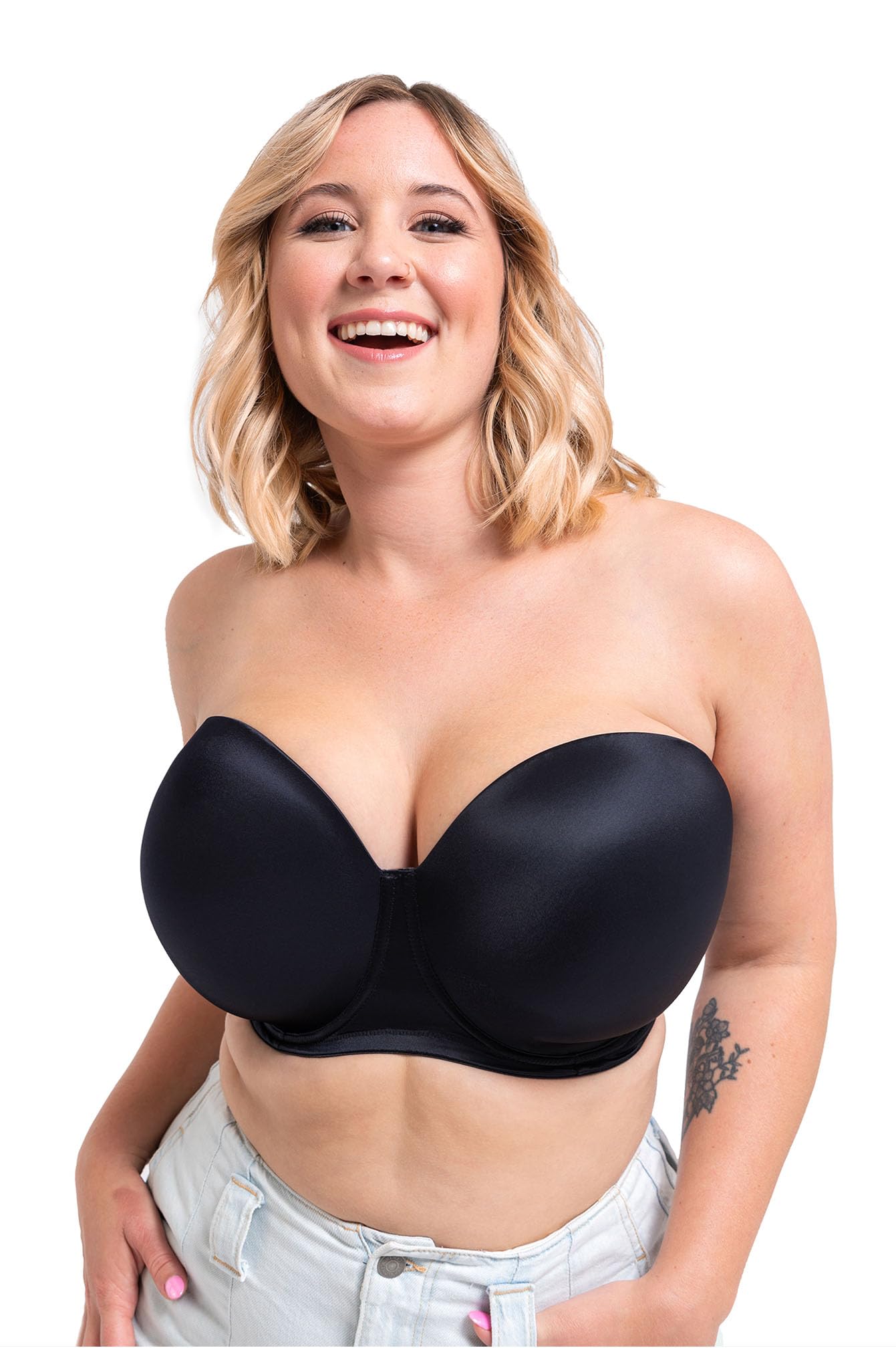 Curvy Kate Smoothie Strapless Moulded Bra Black 44FF