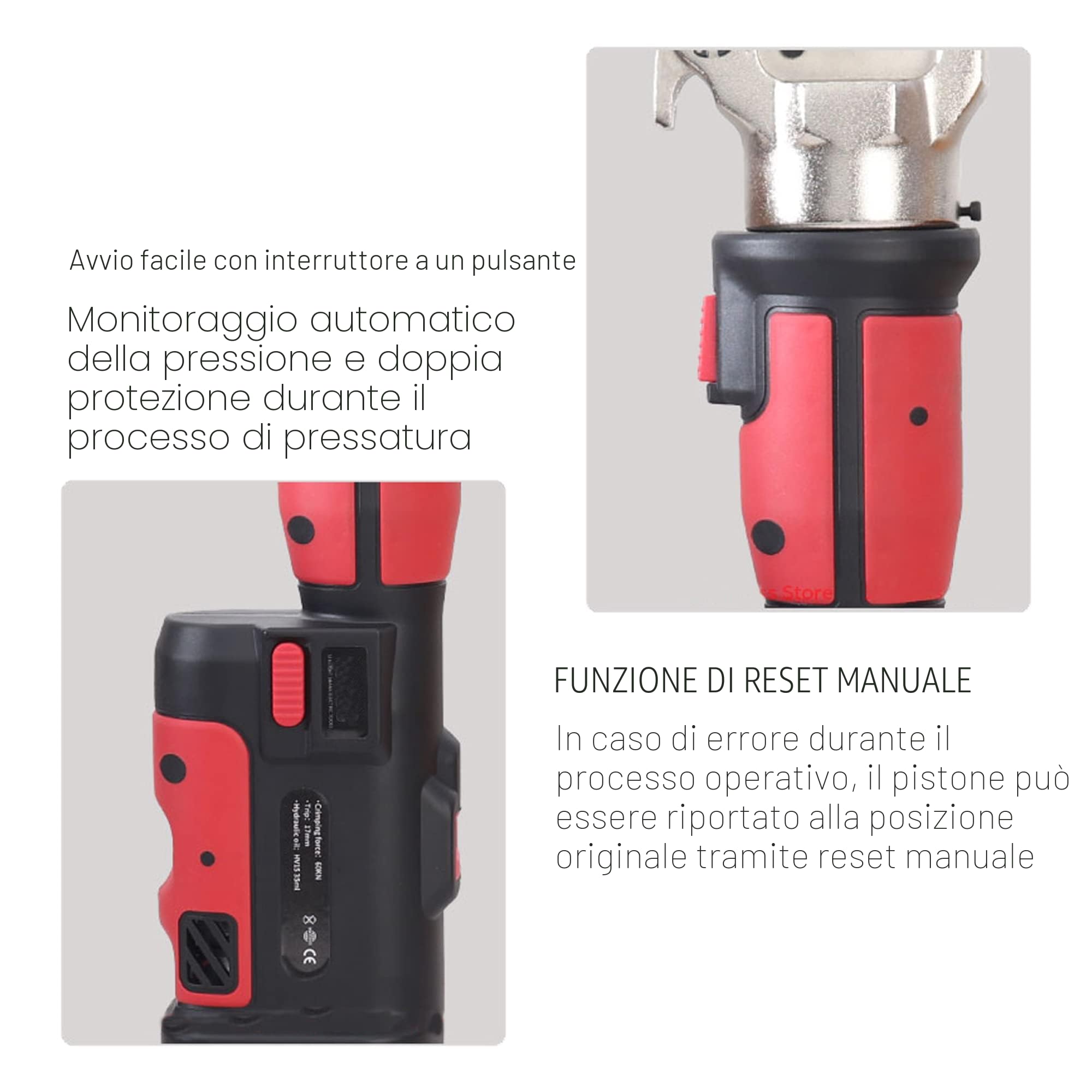 Pinza a crimpare idraulica elettrica, pinza per capicorda ad alte prestazioni Kit di attrezzi per cavi per cavi terminali elettrici Gamma 16-300 mm²