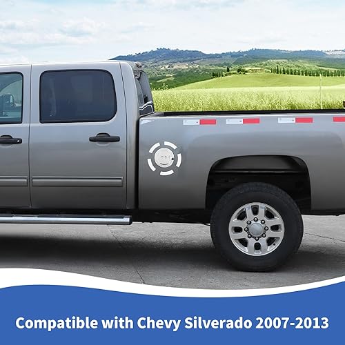 Miniatura 3 de Tapa cromada para depósito de gasolina para puerta de llenado de combustible, compatible con Chevy Silverado y GMC-SIERRA 2007-2013