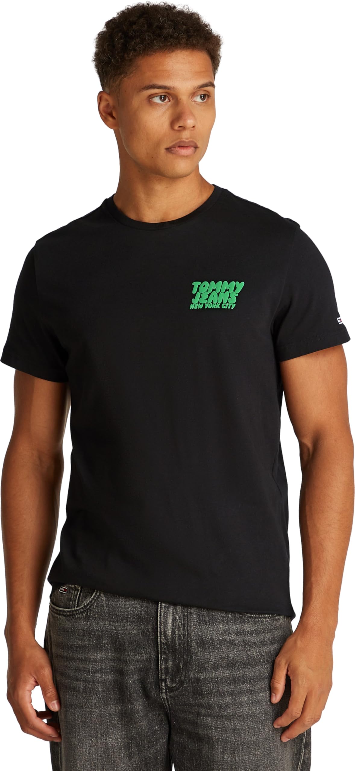 Tommy Hilfiger Black Cotton Men's T-Shirt - M