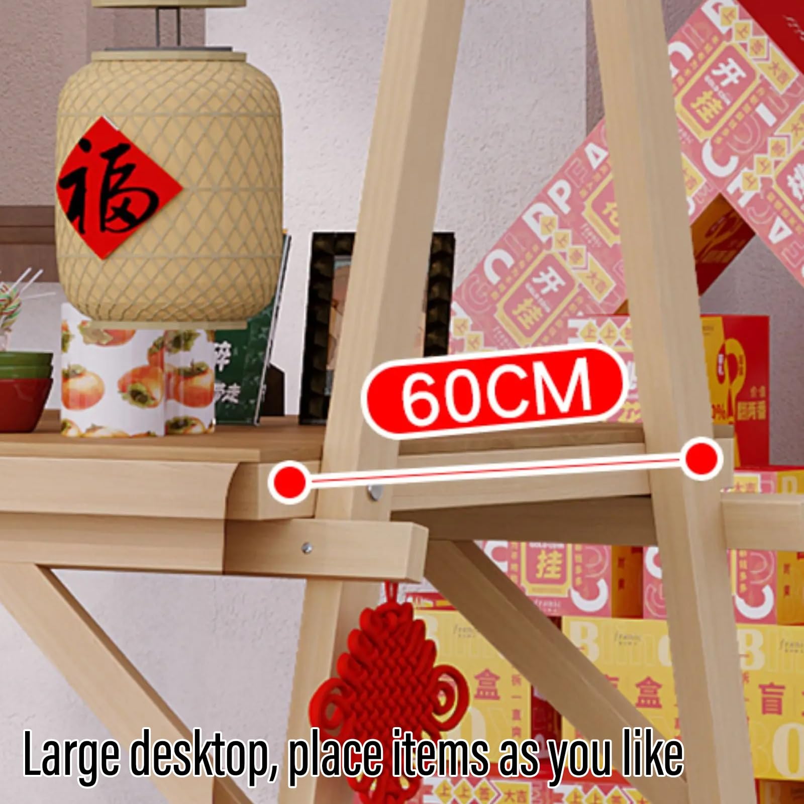 Carrello Portatile per venditori ambulanti, Supporto Mobile per venditori, Telaio in Legno Rinforzato, Facile da Montare, capacità di carico 140 kg, Ruote girevoli a 360°, Carrello da estern