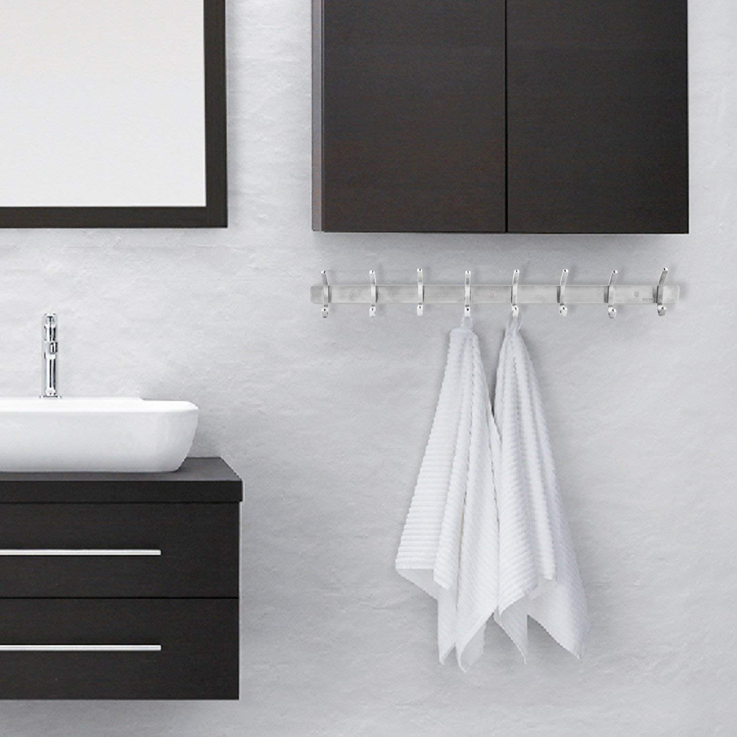 CEINTER 8 Hakenleiste Garderobenhaken Hakenleiste Edelstahl Wandhaken kleiderhaken Wand Hakenleiste Handtuchhaken Bad für Handtücher und Küche für Kellen