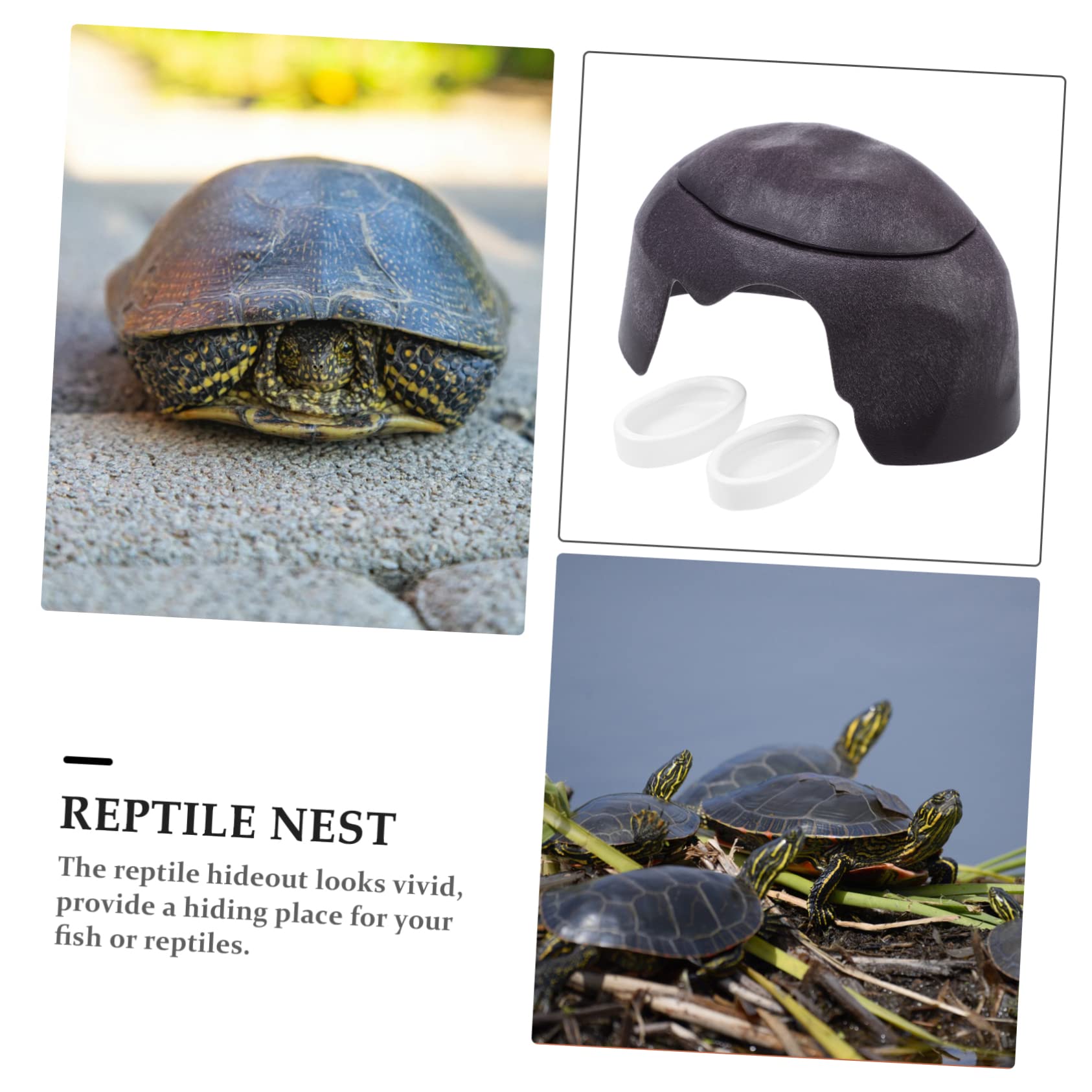 DOITOOL 1set Accessori Per Rettili Per Tartarughe Con Design Realistico e Resistente All Habitat Versatile Per Acquatici e Terrestri Nascondiglio Multifunzionale Per e