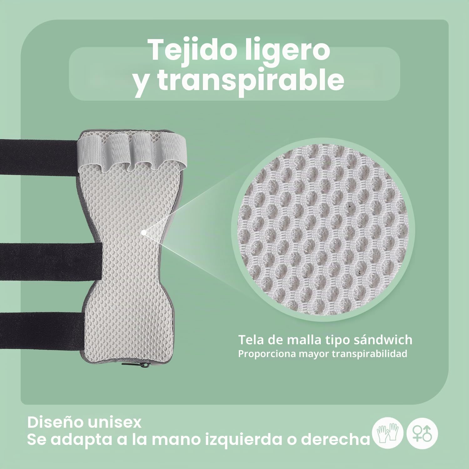 DrFinger Férula de Mano para Nervio Radial para Caída de Muñeca, Ajustable Fijación de Dedos Estabilizador, para Parálisis de Muleta, Cojear los Dedos, Artroplastia MCP - Manos Izquierda & Derecha