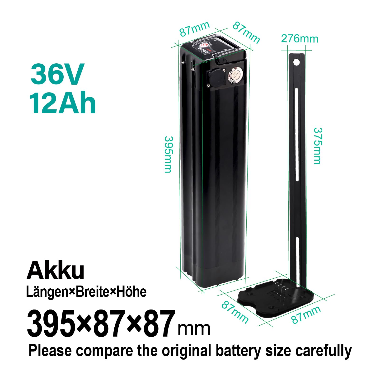 Batteria per bicicletta elettrica 36 V 12 Ah Phylion Zhenlong Trio MiFa Rex per Samsung ecc. Con caricatore