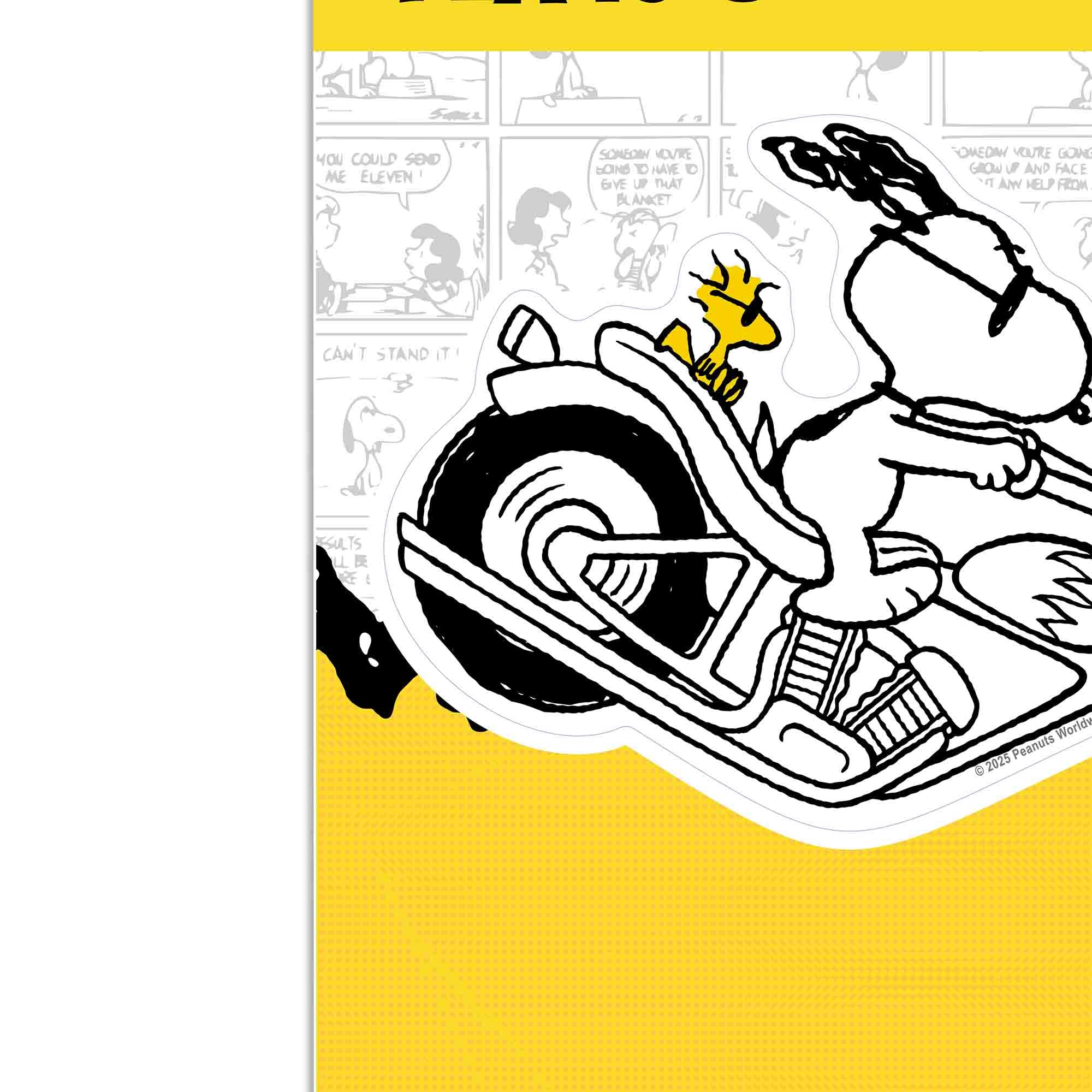 Amazon.com: Peanuts Snoopy Motorcycle Adhesive Vinyl Decal - Fun