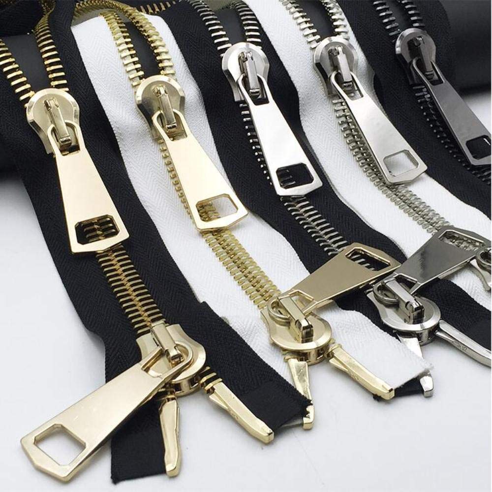 Szycie kurtkiZamki, duży zamek błyskawiczny 15# Metalowe podwójne suwaki Zipper Modna kurtka puchowa Płaszcz Dwukierunkowy zamek błyskawiczny 1 sztuka 70cm 85cm 100cm Czarny Biały Zamek błyskawiczny-
