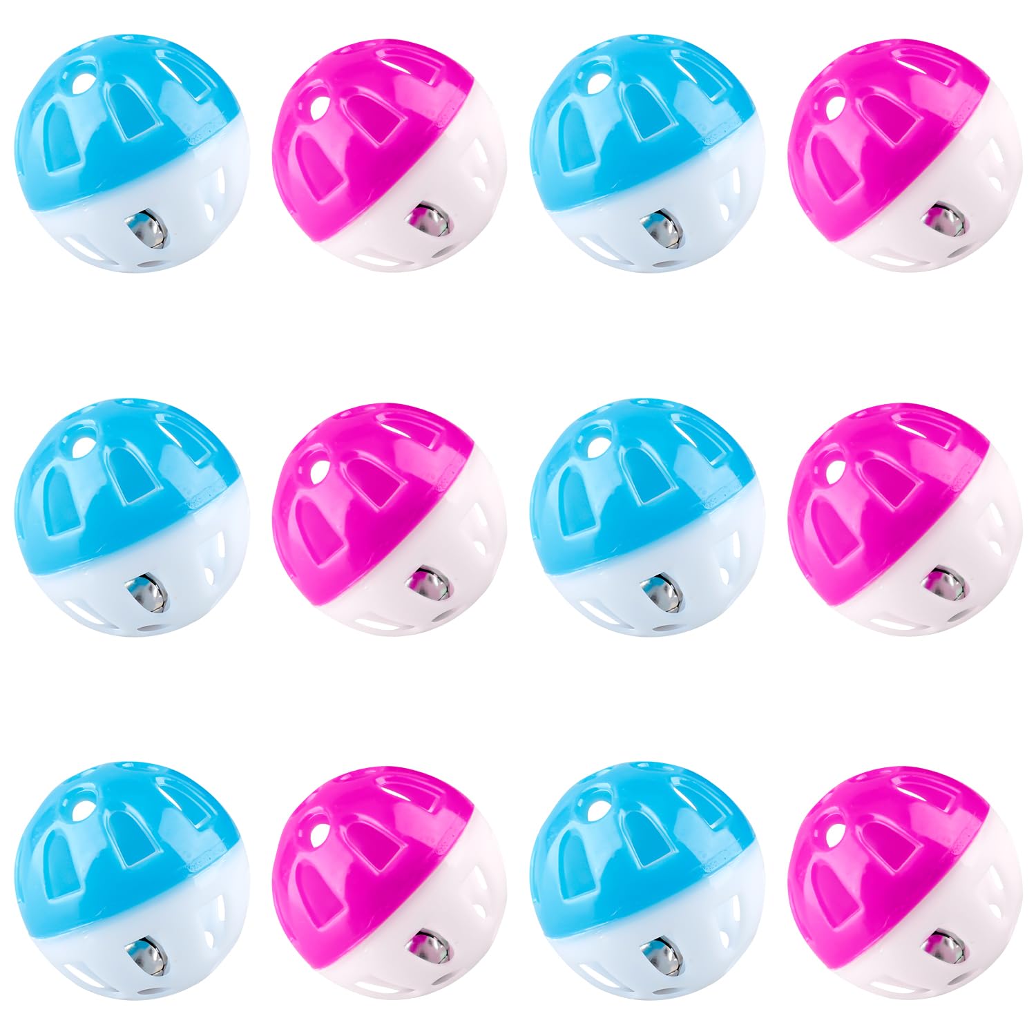 Luckious 12 PCS Cat Bell Toy Ball, Interactive Motion-Activated Jingle Ball for Cats