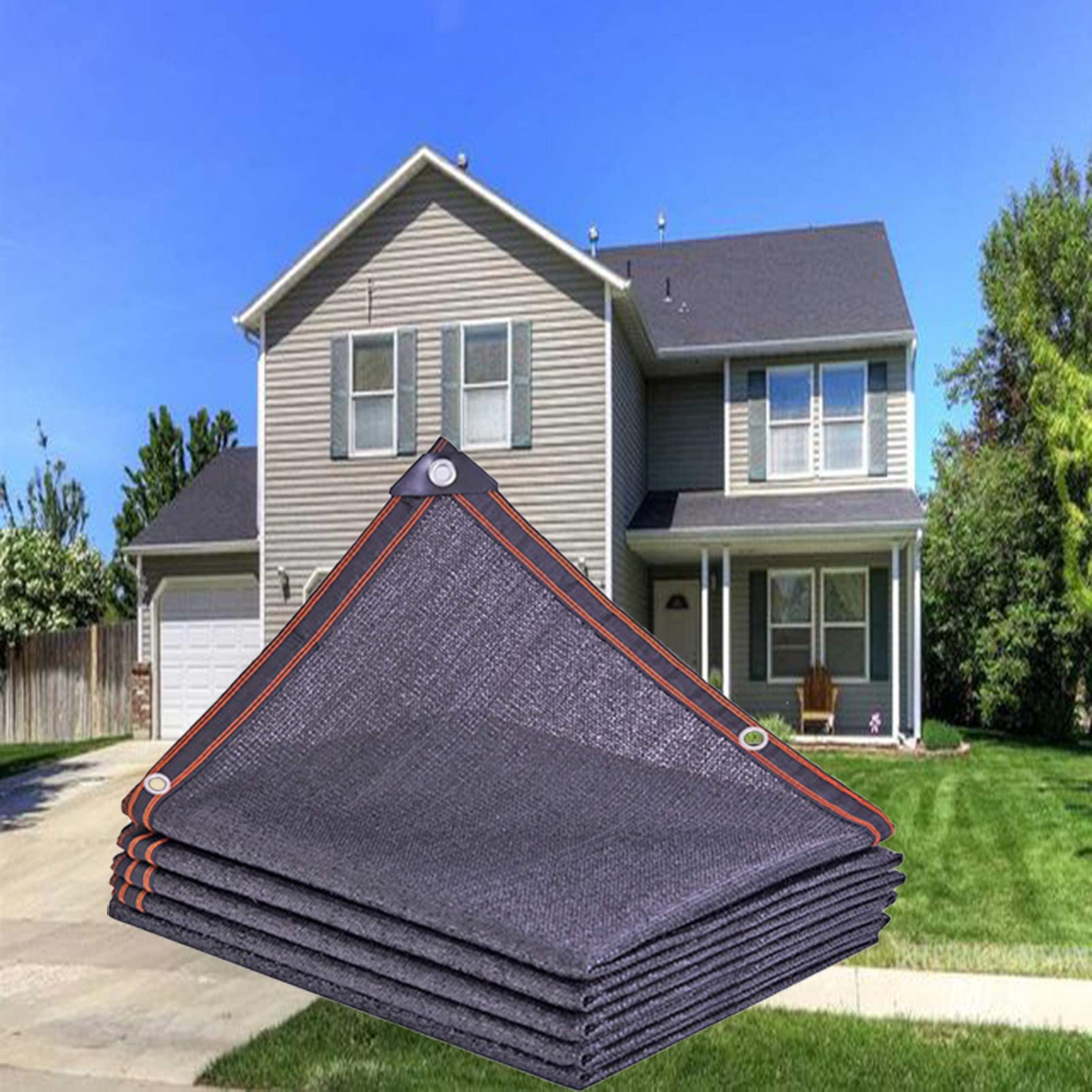 70% Zwart Sunblock Schaduwdoek Met Grommets UV-bestendig Net Tuin