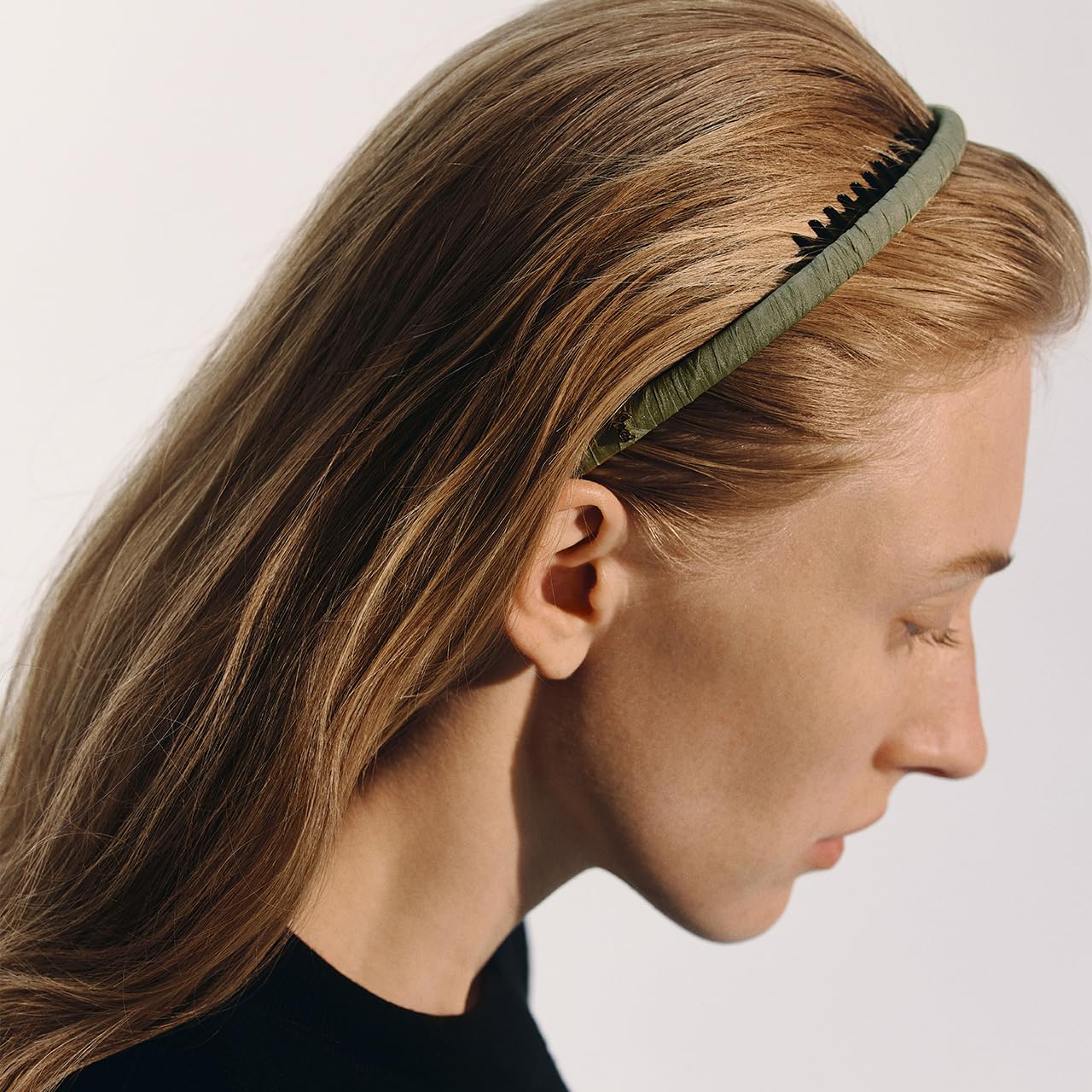 SHE'S FREE STYLE JUST FOR YOU Upgraded Classic Thin Headbands for Women, Non-Slip Polyester & Plastic Hair Bands with Teeth for Strong Hold Grip, Durable Hair Accessories (Green, Classic) - Image 2