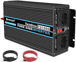 LVYUAN Pure sinus omvormer 12V naar 230V 2000W/4000W spanningsomvormer Pure Wave omvormer converter met LCD draadloze afstandsbediening 2 AC stopcontacten 4 USB poorten