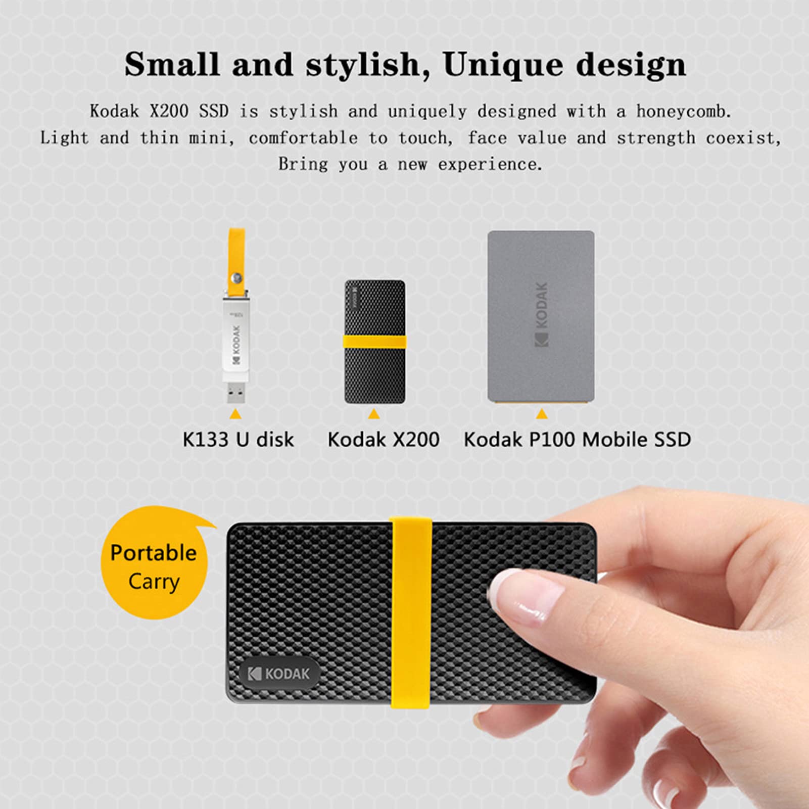 KODAK X200 Portable SSD 1TB Extreme SSD Hard Drive USB 3.1 Type-C