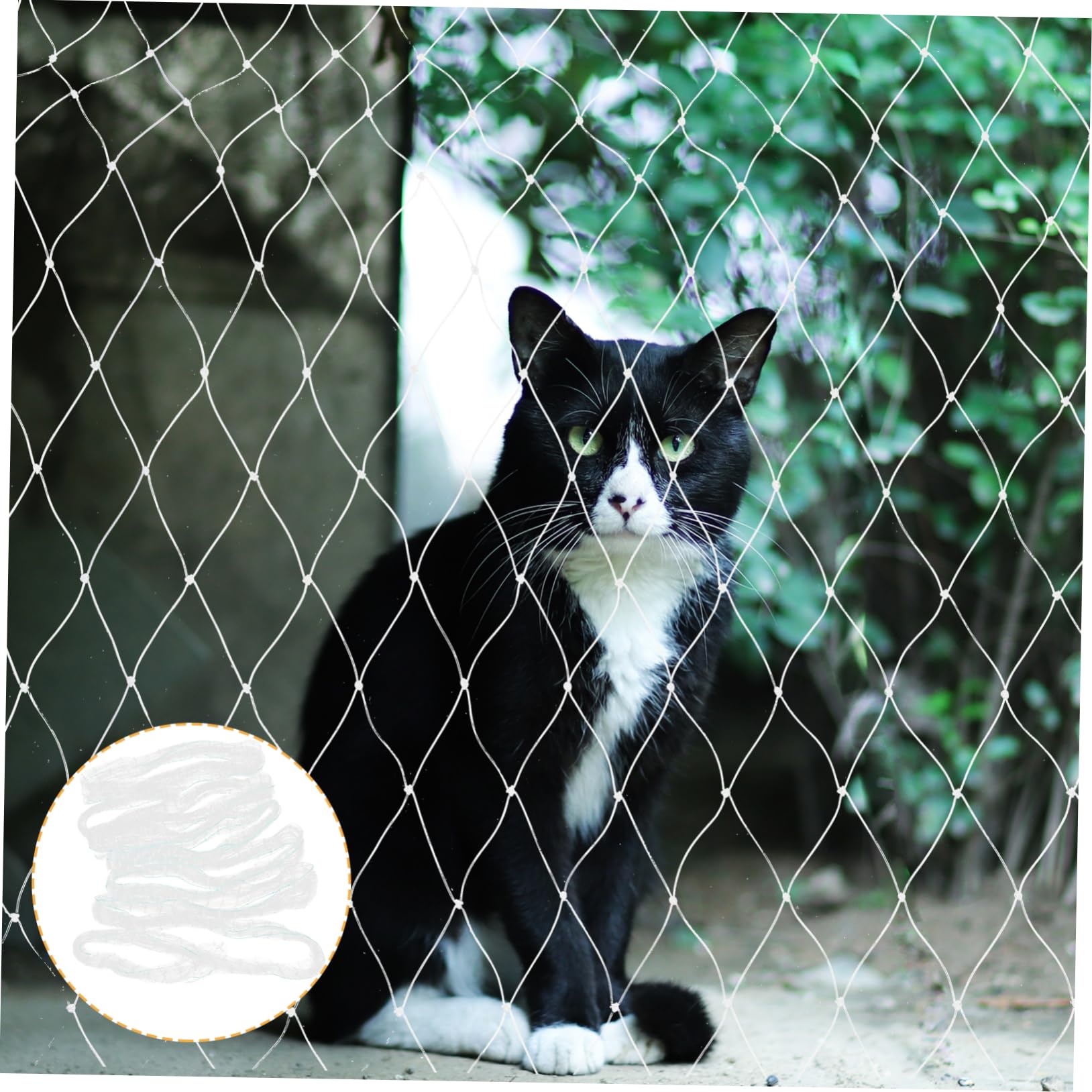 FRCOLOR Schutznetz Katze für Balkon und Fenster Nylon Weiß Reißfest und Kratzfest zur Absturzsicherung für Haustiere