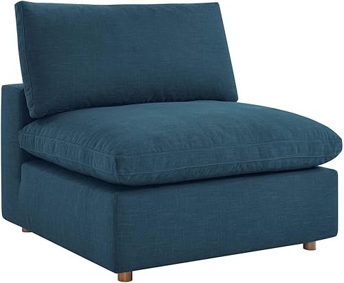 Miniatura 7 de Modway Commix - Juego de sofá seccional tapizado de 4 piezas con relleno de plumón, color azul