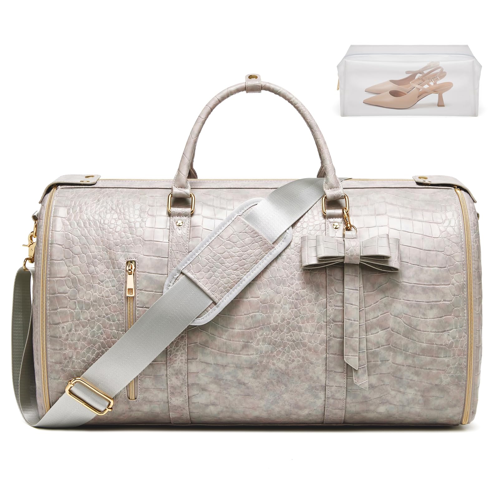Garment Bags for Travel, Convertible Suit Travel Bag for Women, Stylish Carry On Garment Bag with Toiletry Pocket, Shoulder Strap & Shoes Compartment,