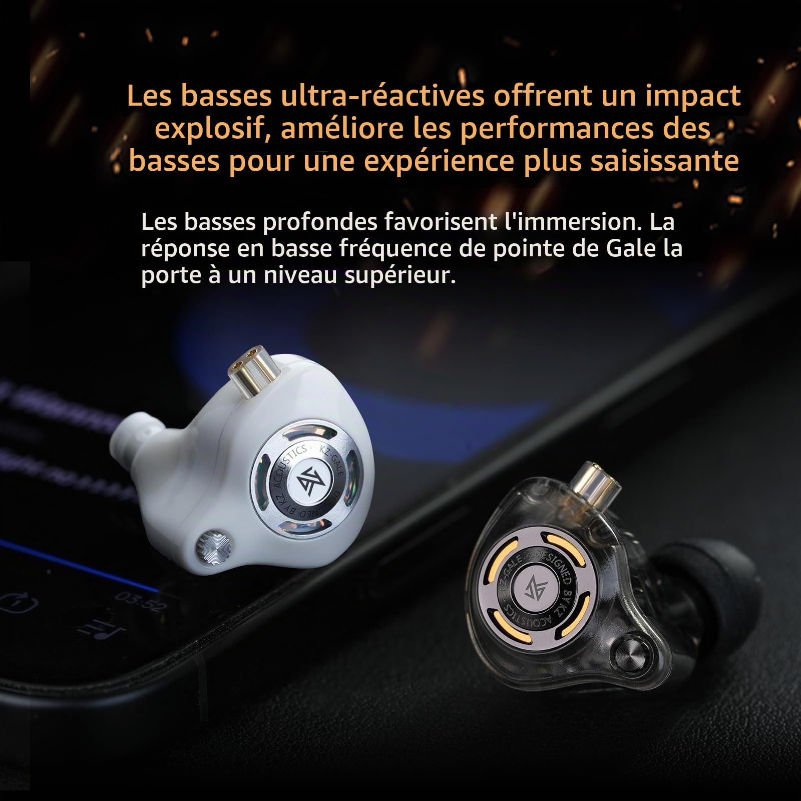 KZ Gale USB C IEM, écouteurs de jeu filaires de type C avec microphone DSP intégré