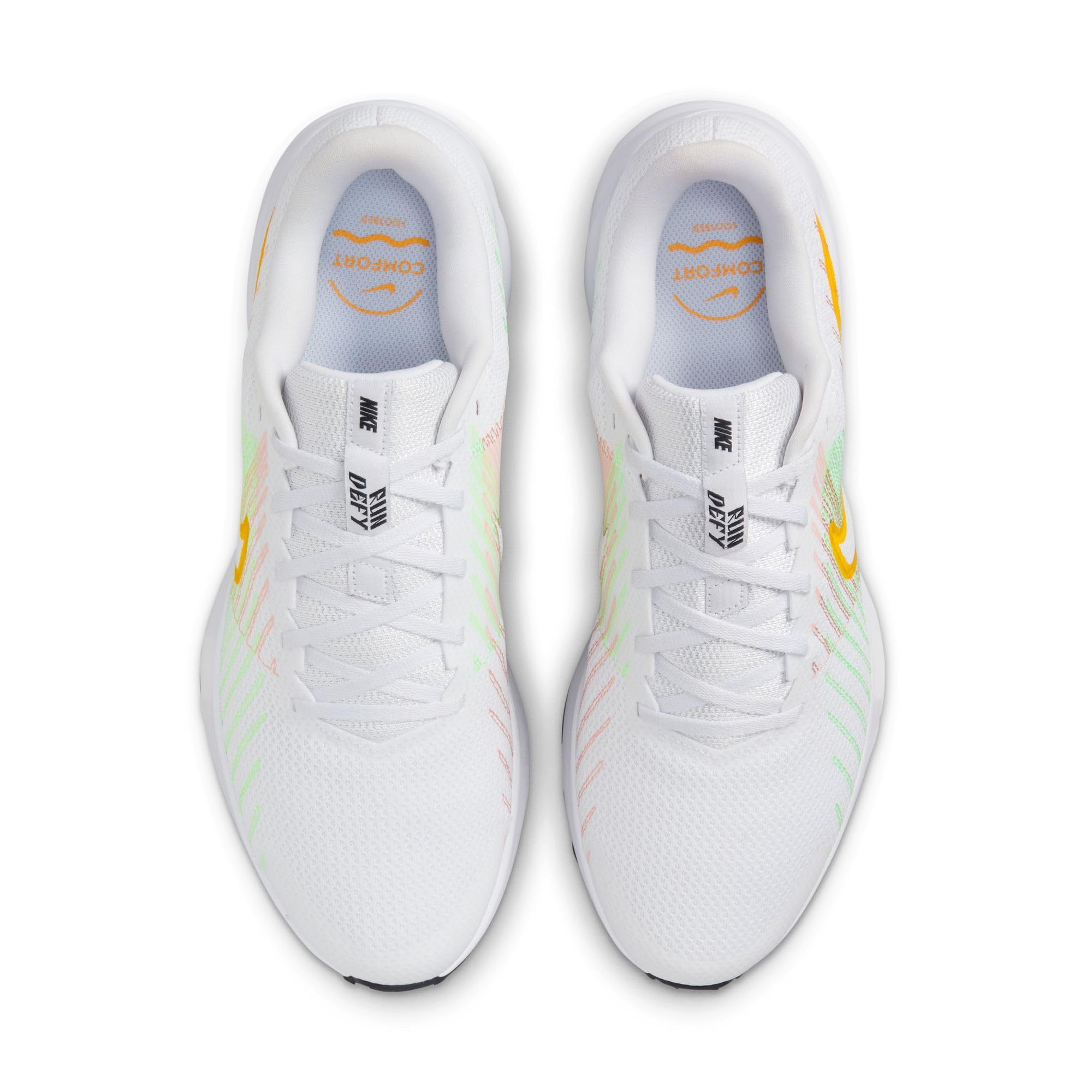 Nike Run Defy Straßenlaufschuh (Herren), Zapatillas de Correr, White Laser Orange Albaricoque Agate, 39 EU