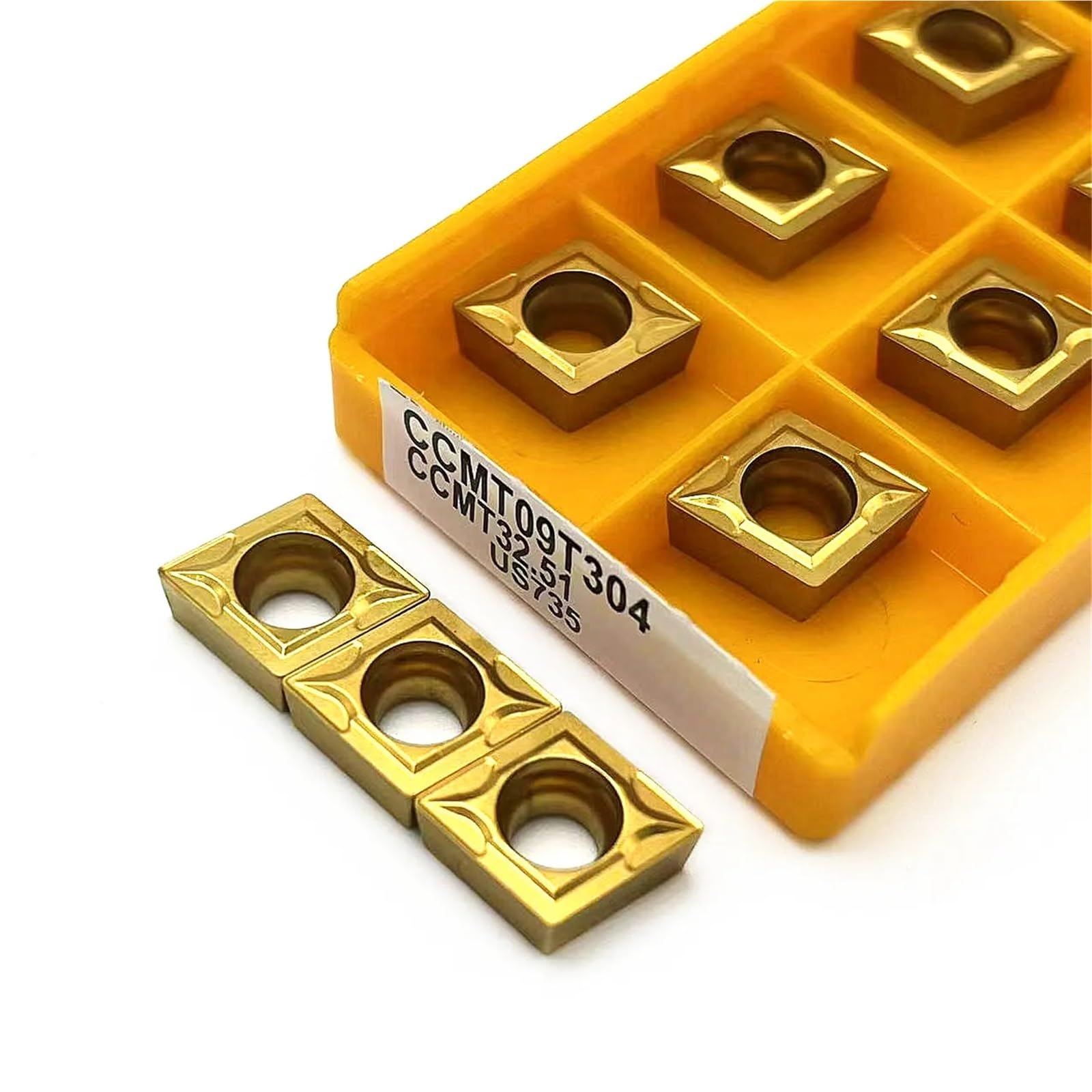 plaquita de torneado, 10 piezas CCMT09T304 VP15TF UE6020 US735 Herramienta de torneado interno CNC carburo fresado CCMT09T308 torno CCMT(Ccmt09t304 Us735)