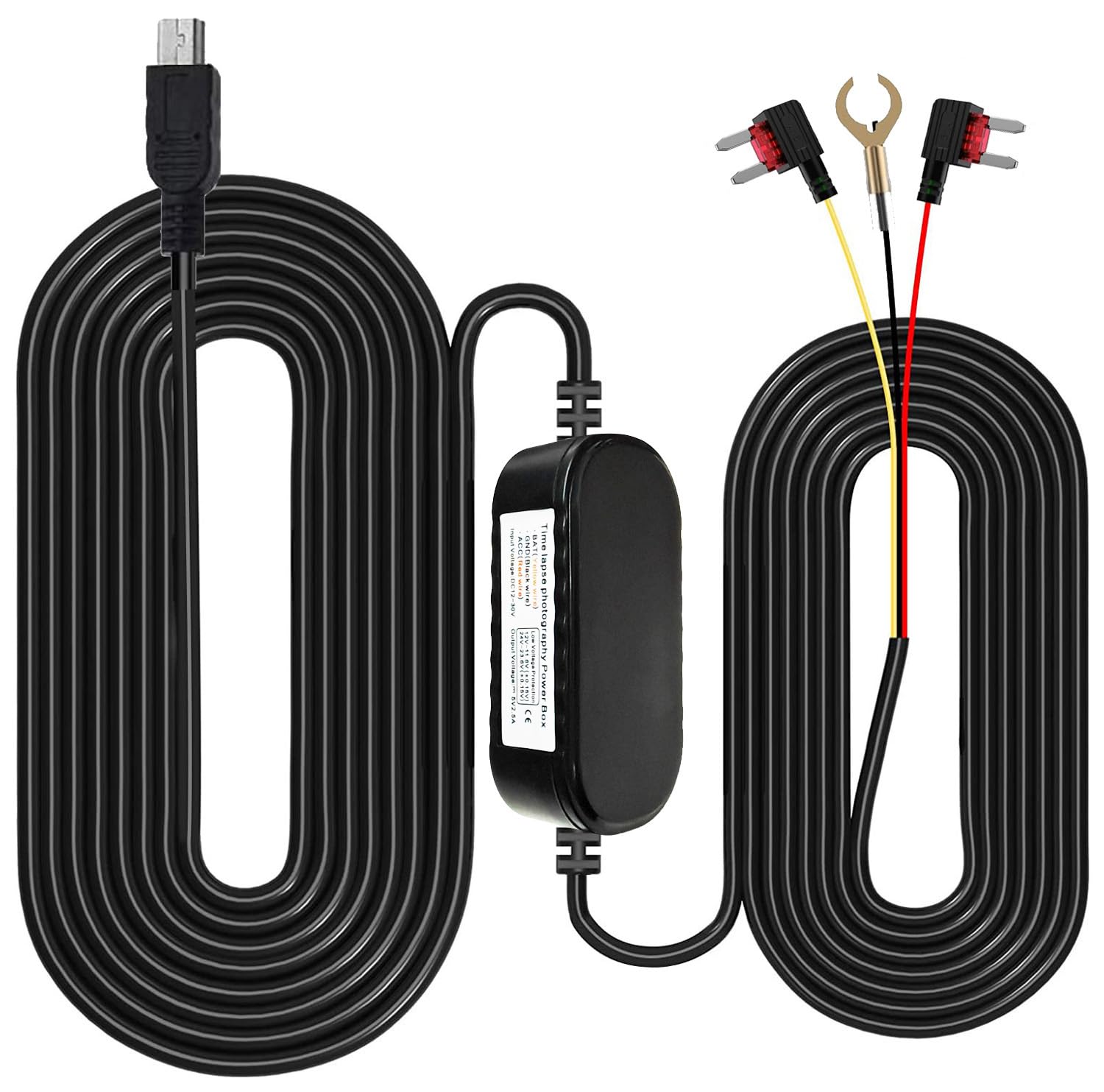 Gebildet Kit de Cableado de Cámara de Tablero con Puerto USB Tipo C para Monitor Convierte 12V-24V a 5V/2.5A Cargador de Cámara de Tablero de Auto Kit de Cable de 320cm, Protección de Bajo Voltaje — view 21