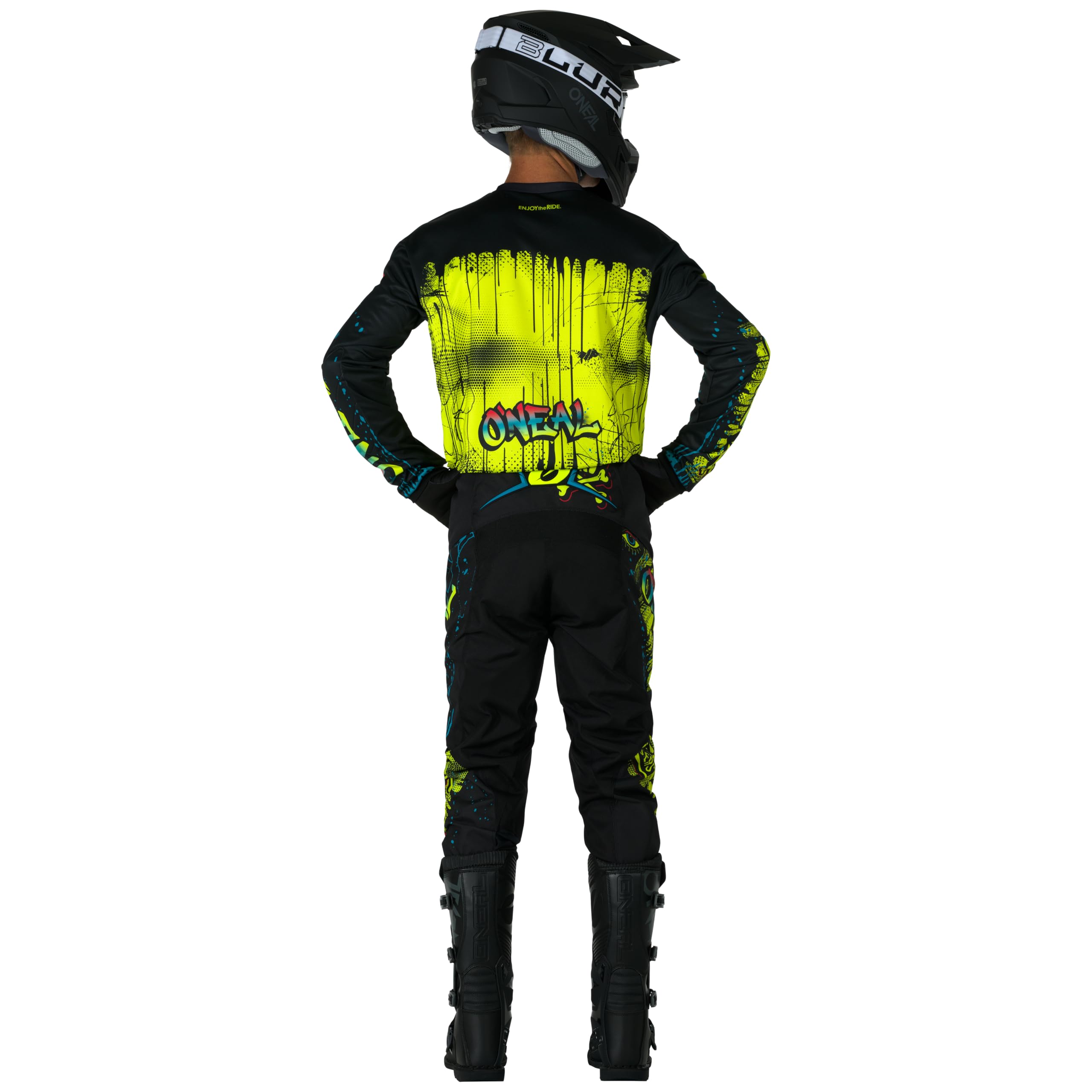 O'NEAL ELEMENT Youth Pants RANCID schwarz/neon gelb/Größe 24 (8/10)