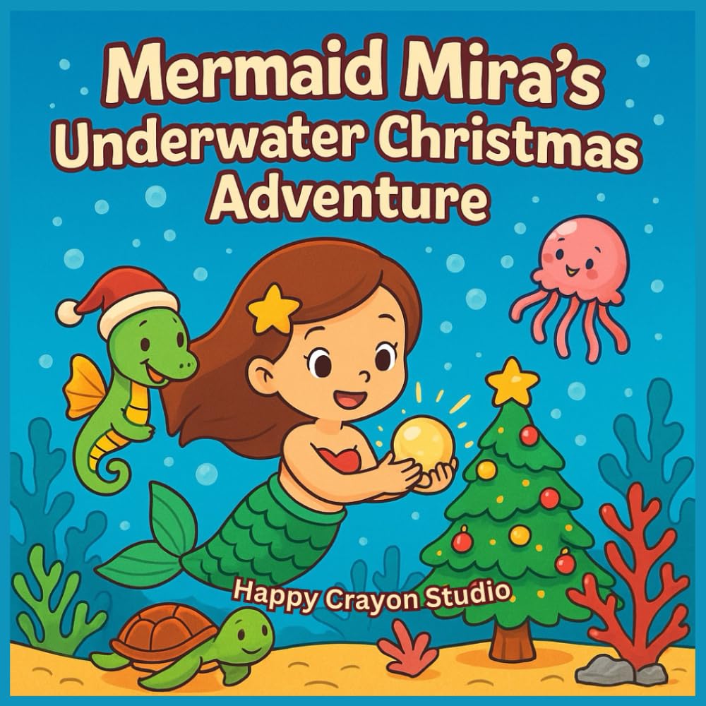 Mermaid Mira’s Underwater Christmas Adventure: A Cute Christmas Coloring & Activity Book for Kids Ages 3–8: An Underwater Mermaid Christmas Storybook ... Pages and Holiday Creative Activities