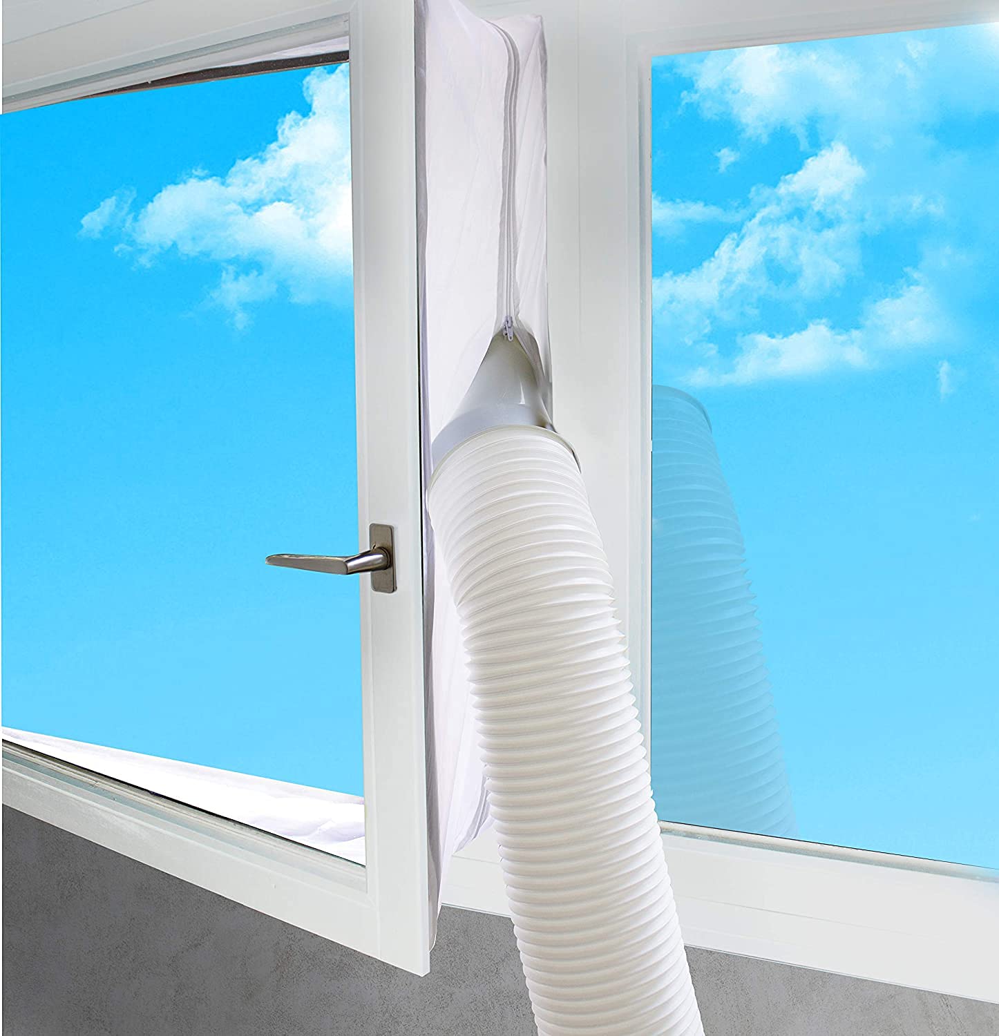 SUNTEC Air-Block-Klima Sail Zubehör-Set für mobile Klimageräte Fensterabdichtung Reißverschluss-Öffnung
