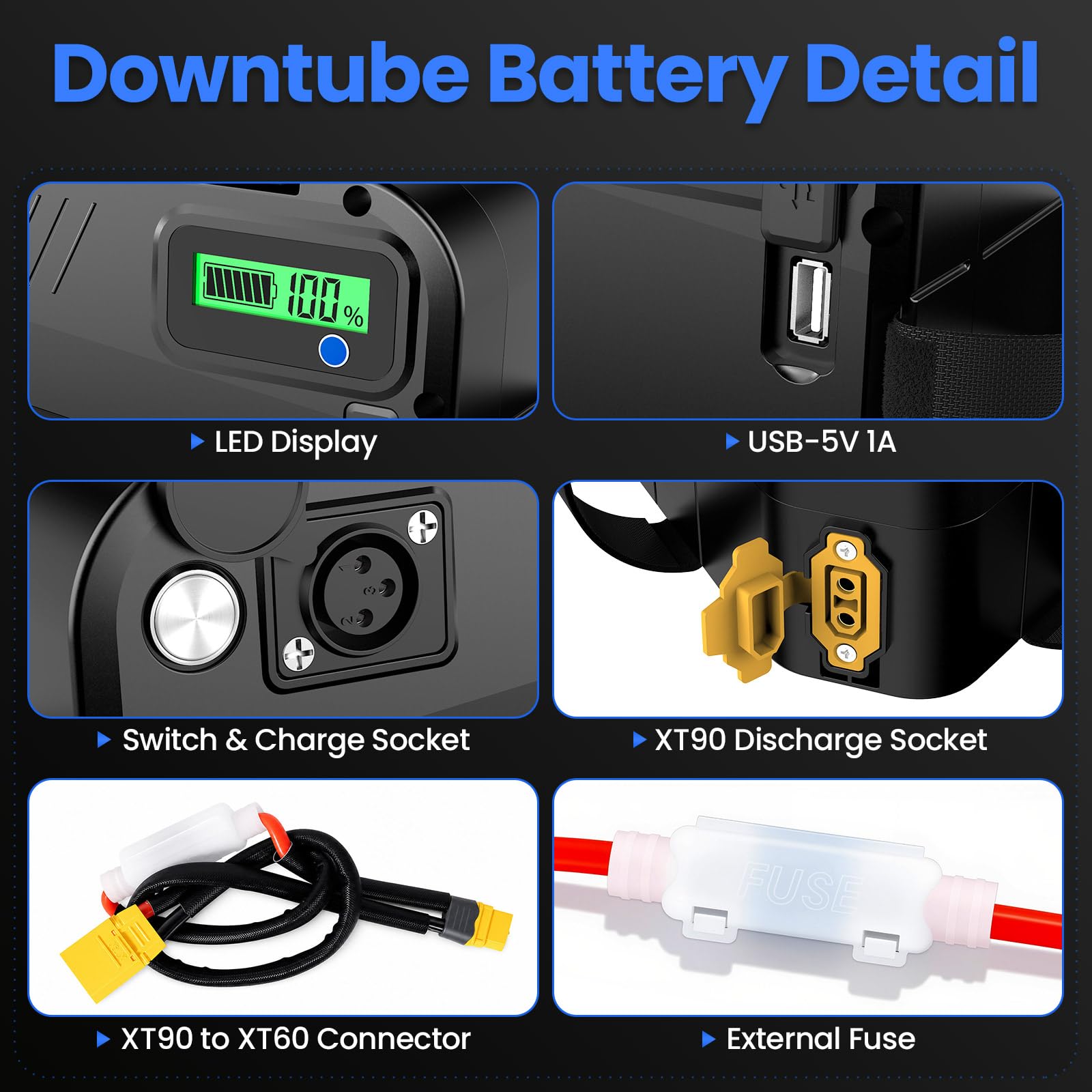 LG/Cell Batteria bici elettrica triangolo 48V 30AH 1500W 1000W 500W motor