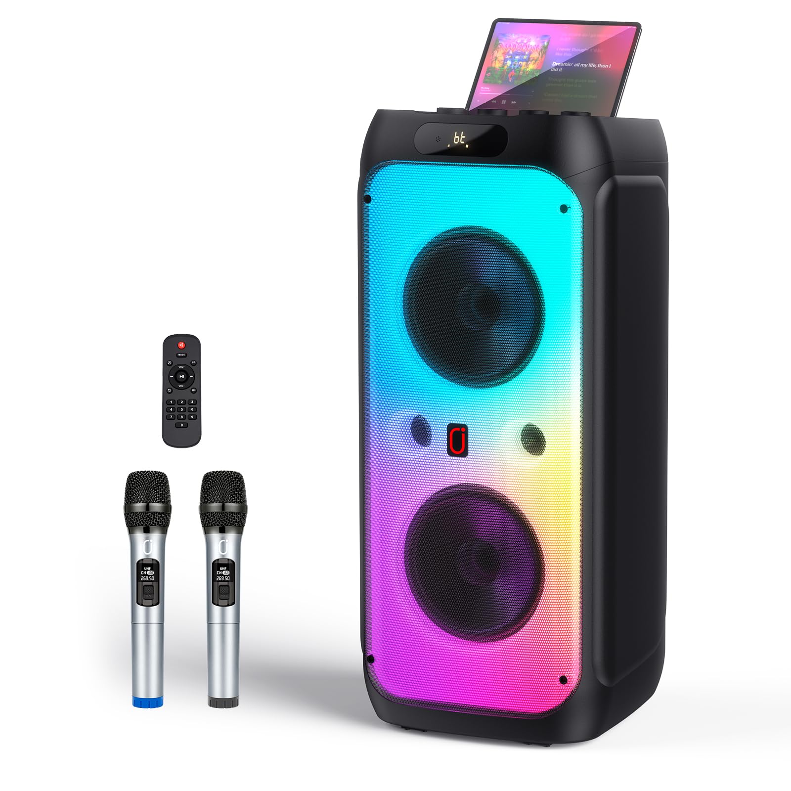 JYX 260W Trolley Party Speaker with 2 Wireless Mics Colour+2 mics - Image 1
