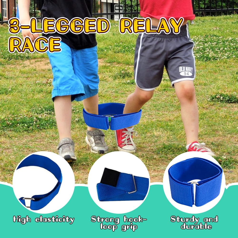 Jeux Exterieur Enfant, 4-in-1 Ensemble de Sports Day Jeux avec Médailles, Course À 3 Pattes, Course en Sac, Course Aux Oeufs, Jeux de Plein Air, pour Anniversaires, Journée Sportive, Kermesse