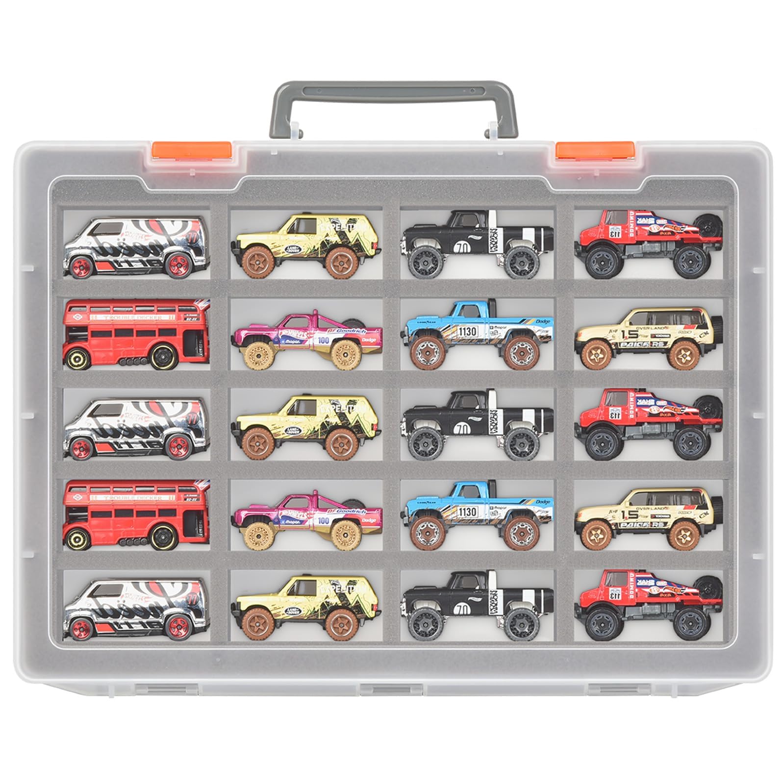 Xuerdon Toy Car Storage Case with 20 Foam Slots for Hot Wheels/for Matchbox | 1:64 Transp…