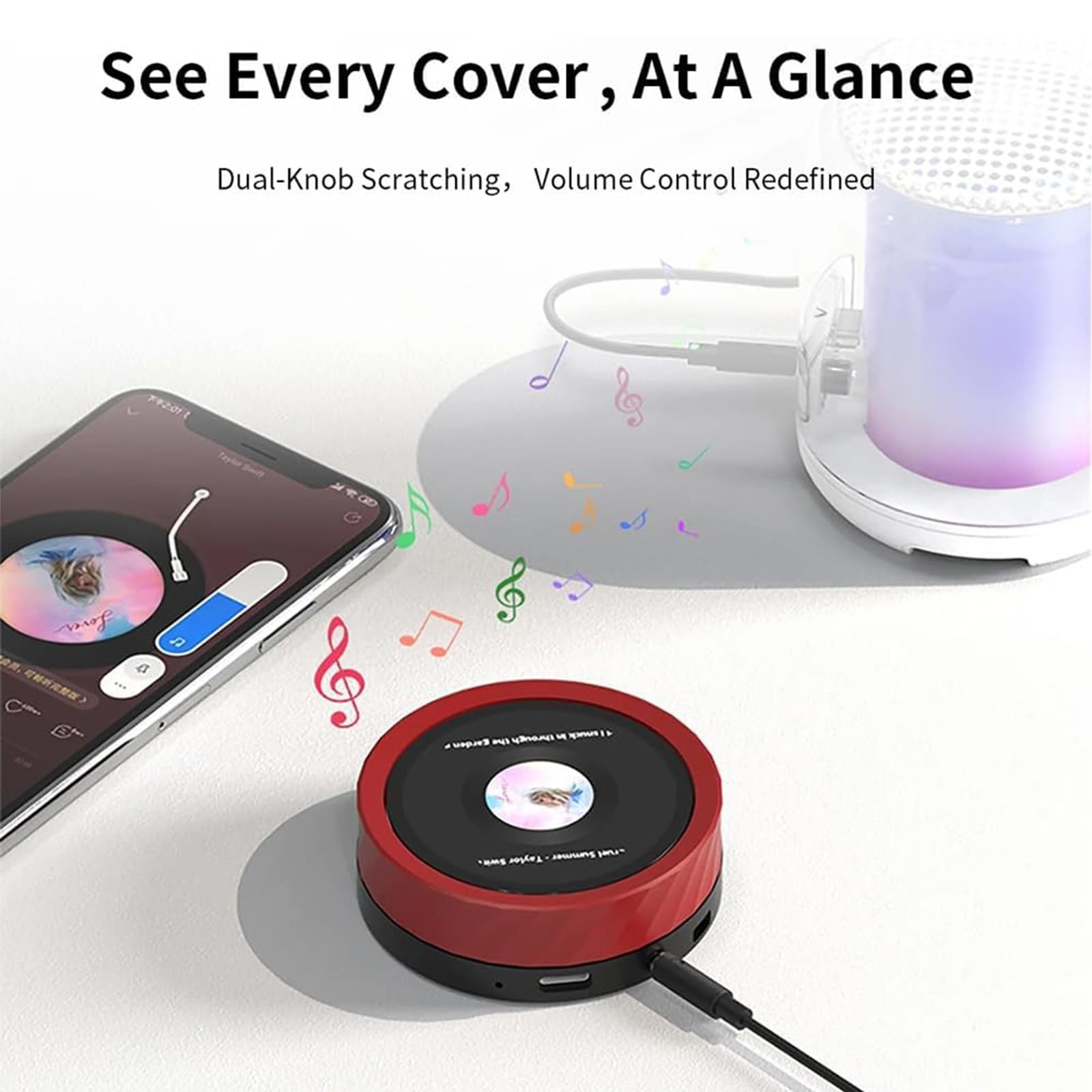 1,8 cala okrągły pojemnościowy ekran dotykowy, bezprzewodowy, wtórny, kompatybilny z odtwarzaniem Bluetooth, czytnik książek elektronicznych, metalowa gałka CNC