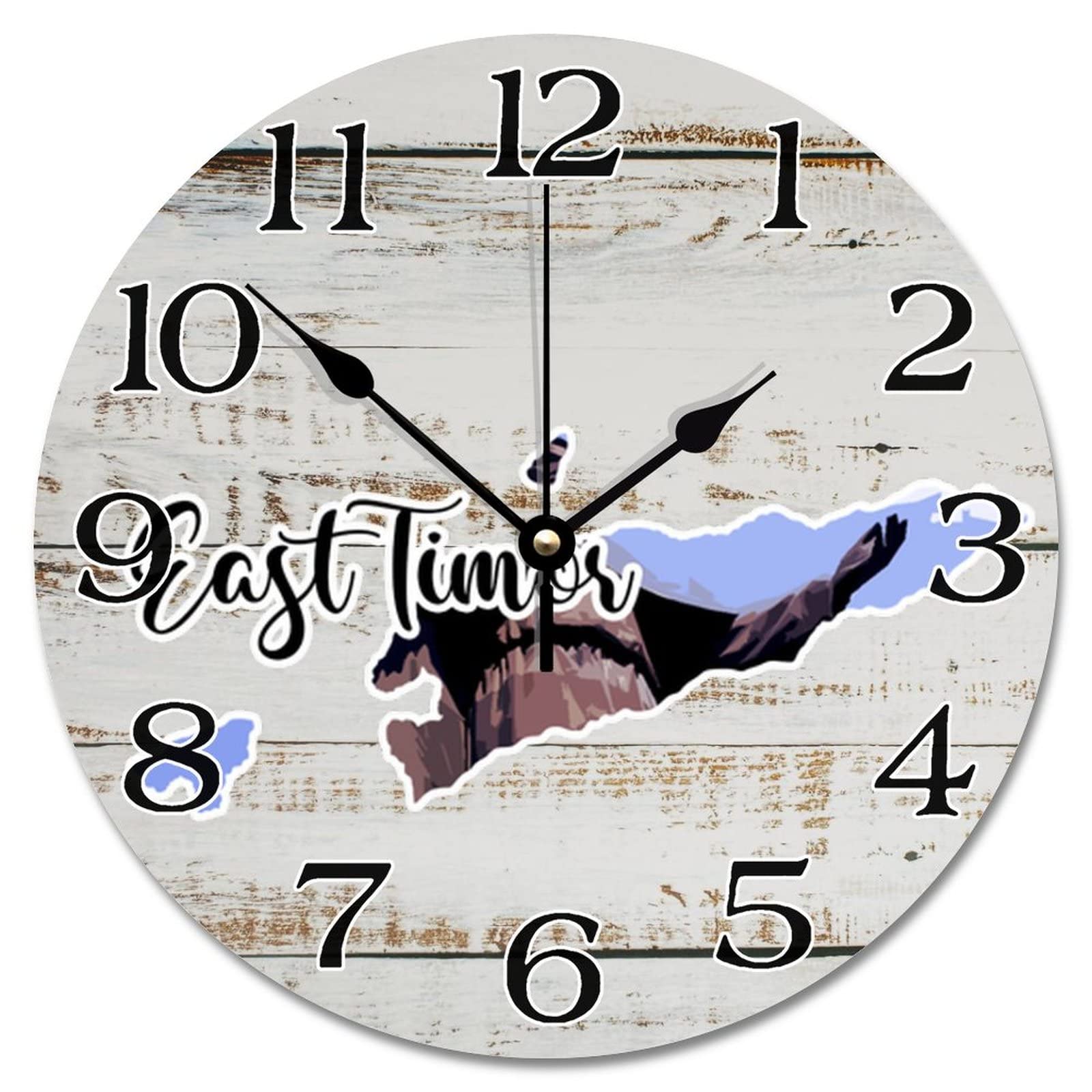 Horloge murale en bois silencieuse 30,5 cm à piles décoration salon chambre