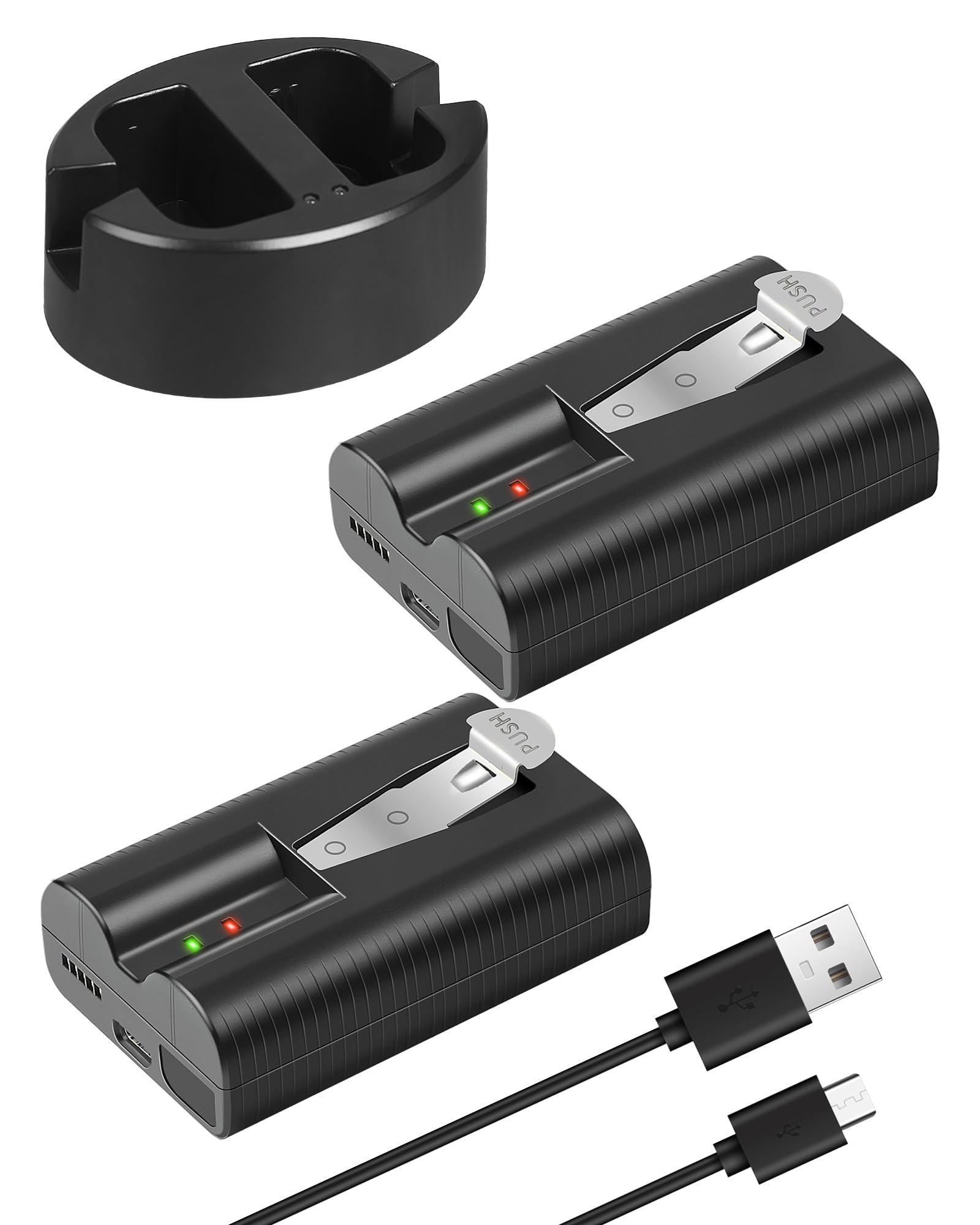 Upgraded 2-Pack 6040mAh Replacement Battery & Dual Charger Station for Ring Video Doorbell 2/3/4 & Ring Security Cameras, Spotlight Cam, Stick Up Cam, and Peephole Cam