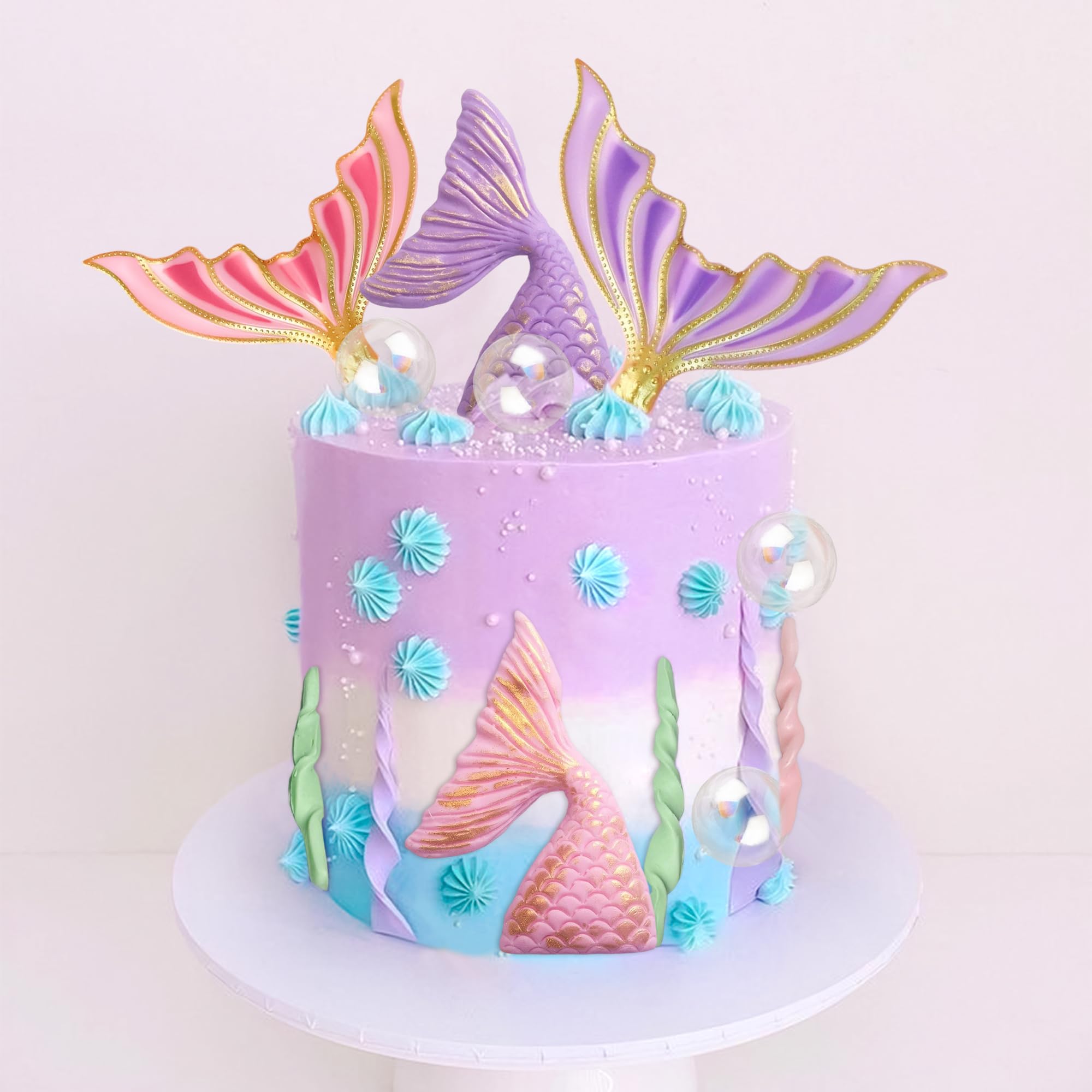 Mermaid Cake Topper Under the Sea Cake Decoration Seashell Cake Topper Mermaid Tail Cake Toppers Mermaid Party Supplies