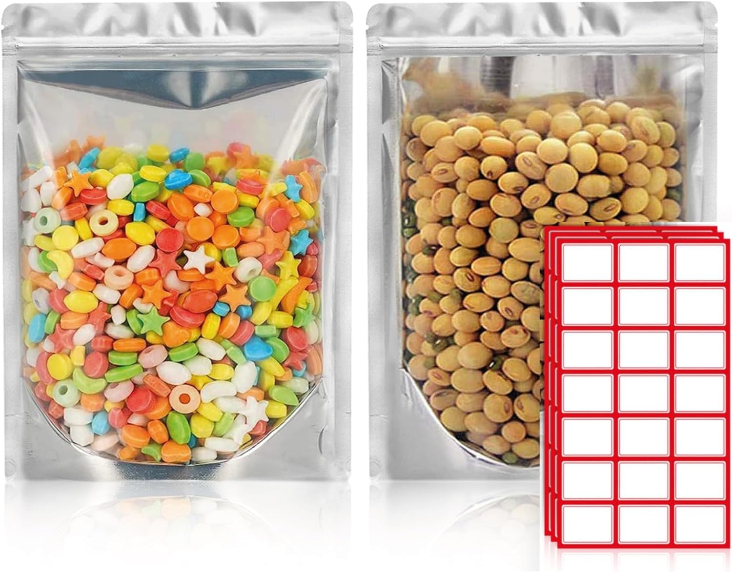 BELLE KR® 6x9 Mylar Bags Stand Up - Pack Of 1000-7.5mil Thick - Clear Mylar Bags with See Through Window for Freeze Dryer