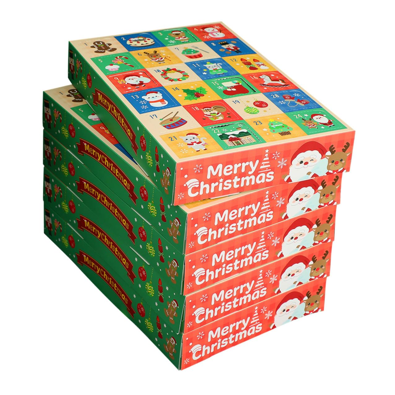 DECORNIJIA Adventskalender mit 24 Fächern und 15 Geschenkboxen zum Befüllen Selbstgemacht Weihnachtskalender für Kinder und Familien Robuste Papierboxen für Weihnachtsaktivitäten