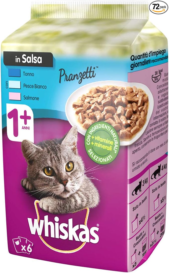 672 opinioni per Whiskas Pranzetti in Salsa 1+ Anni 6 x